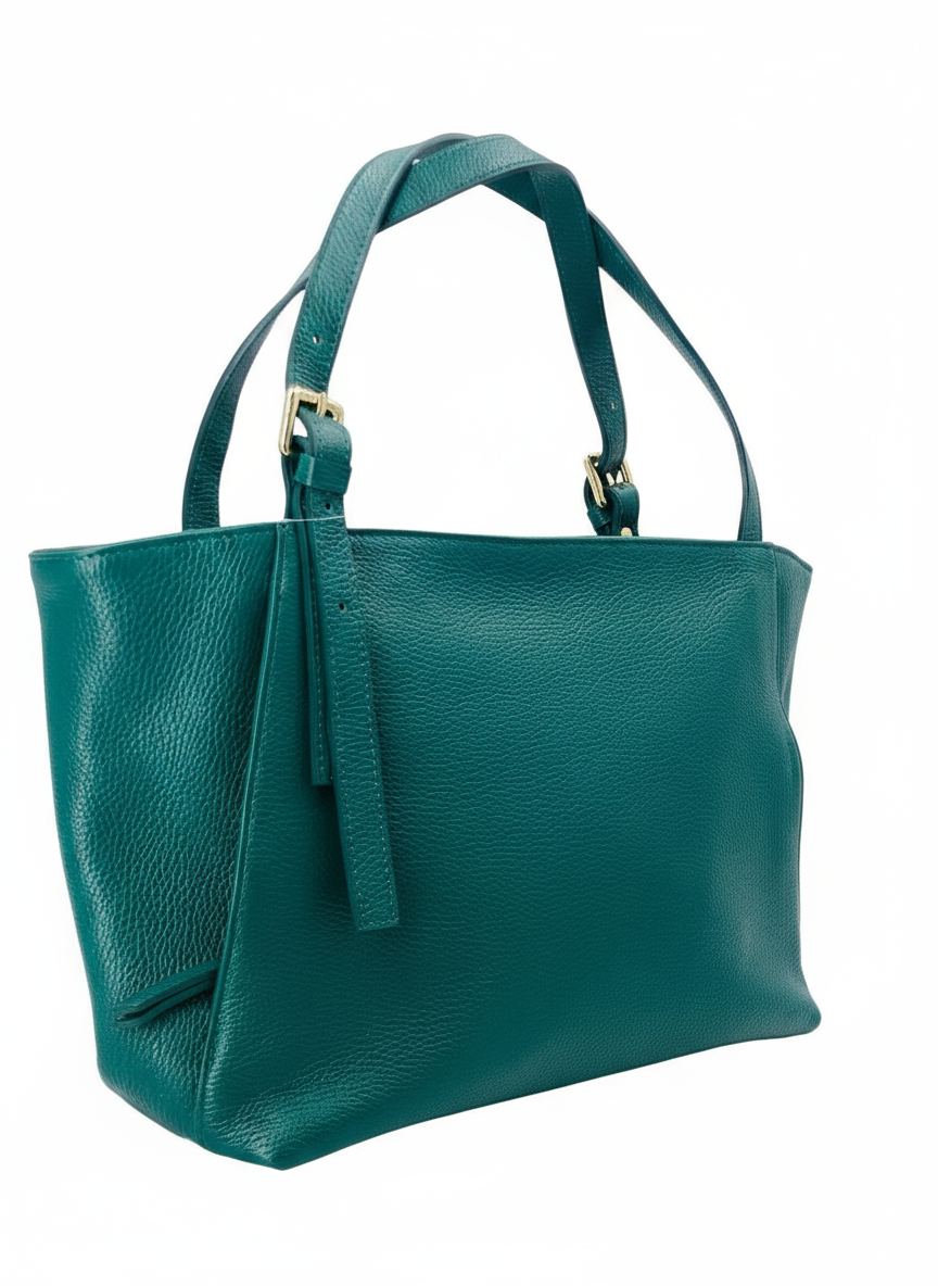 Camille – Women's handbag and shoulder bag in Italian leather and suede with adjustable handles and reinforced stitching