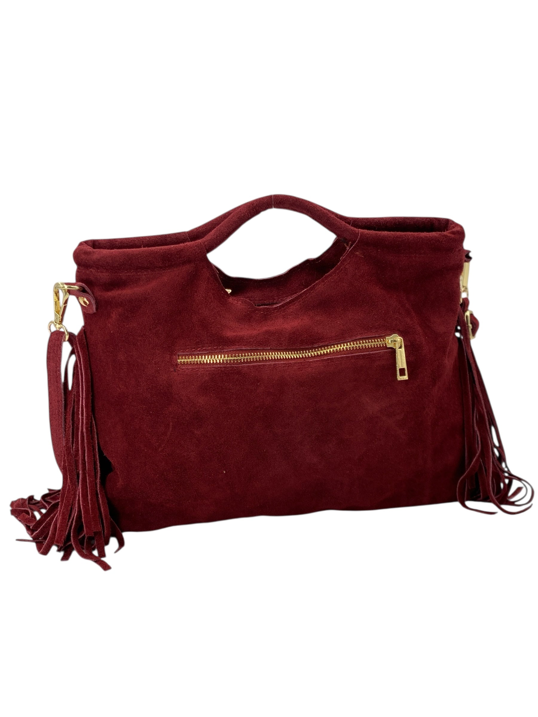 Inaya - Borsa a mano in camoscio con tracolla staccabile