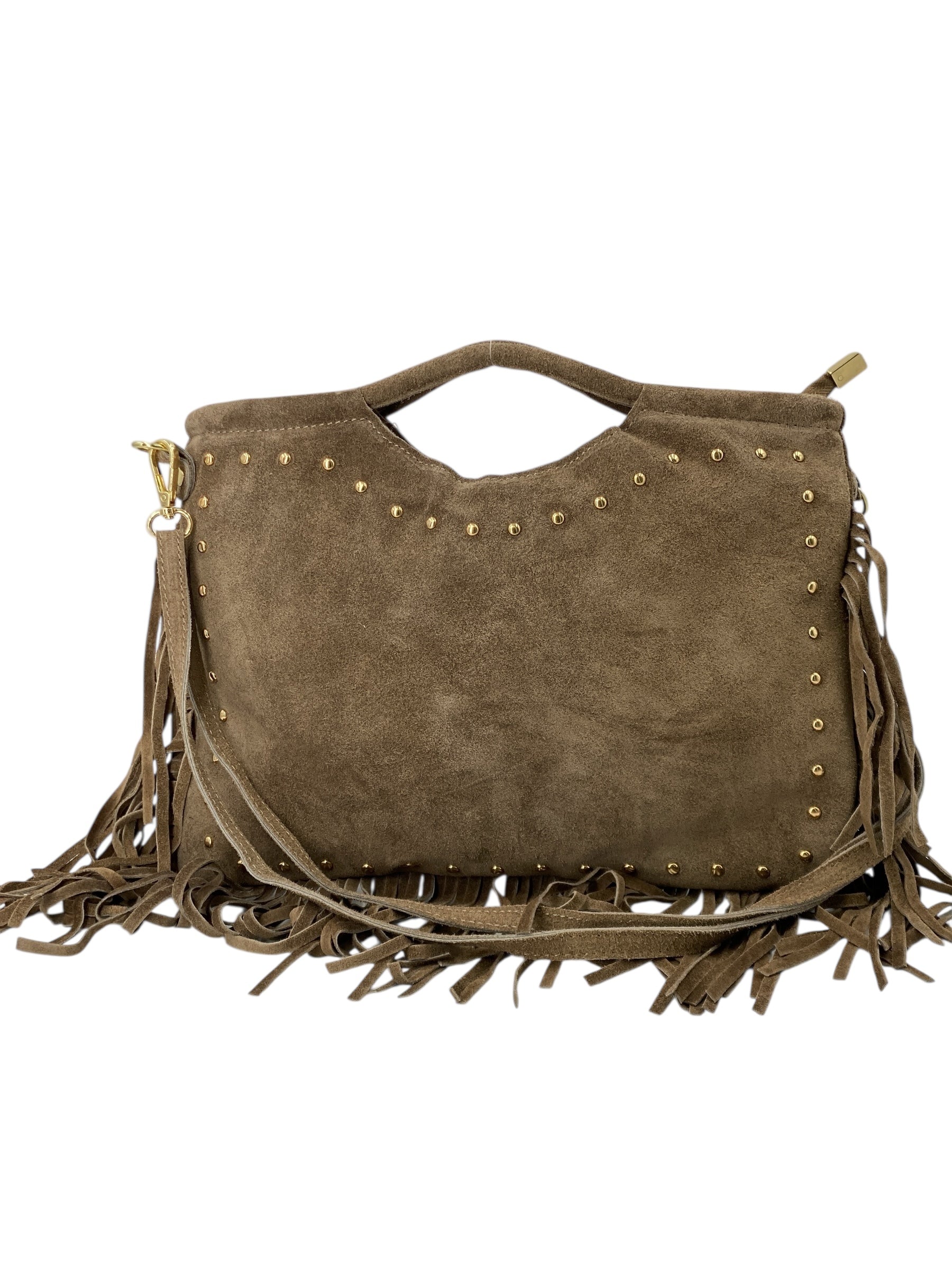Inaya - Borsa a mano in camoscio con tracolla staccabile
