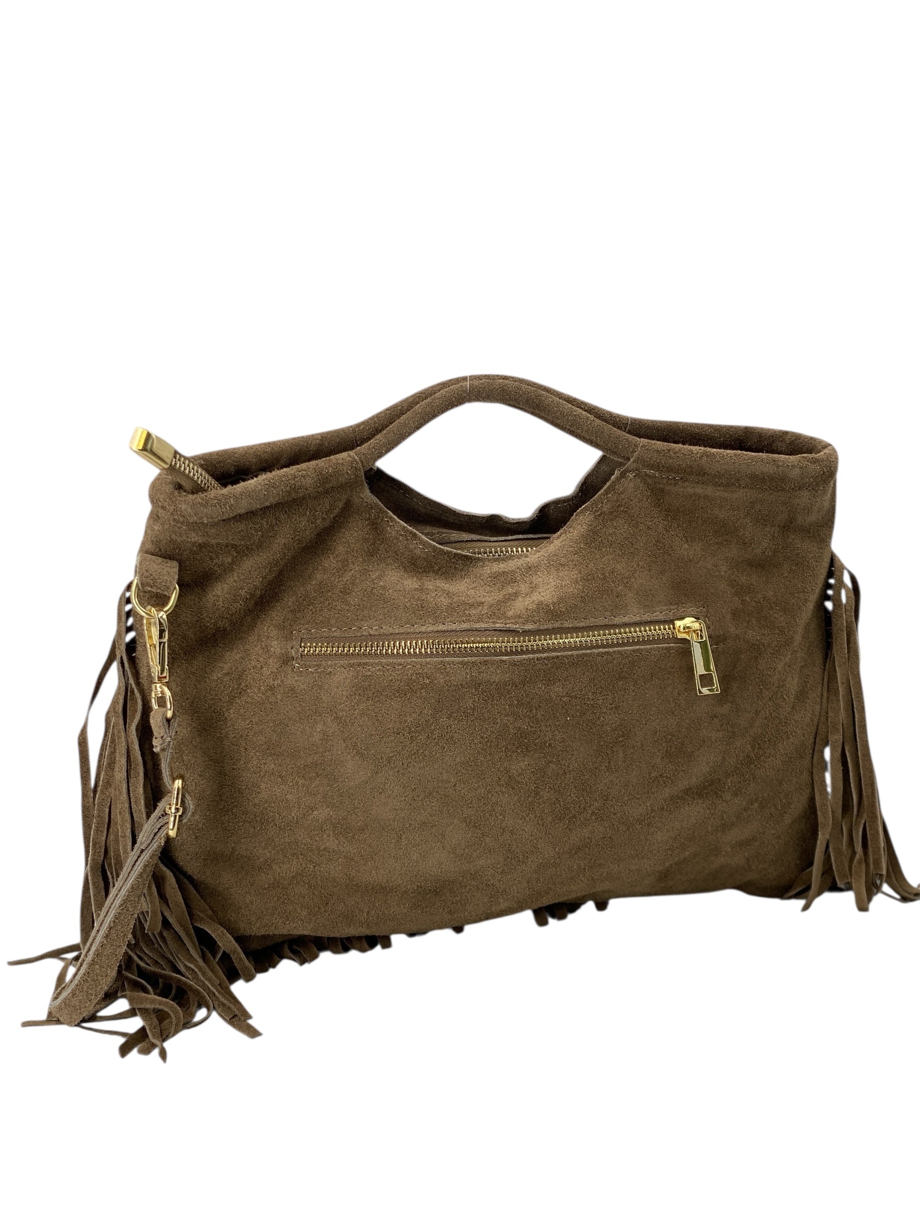 Inaya - Borsa a mano in camoscio con tracolla staccabile