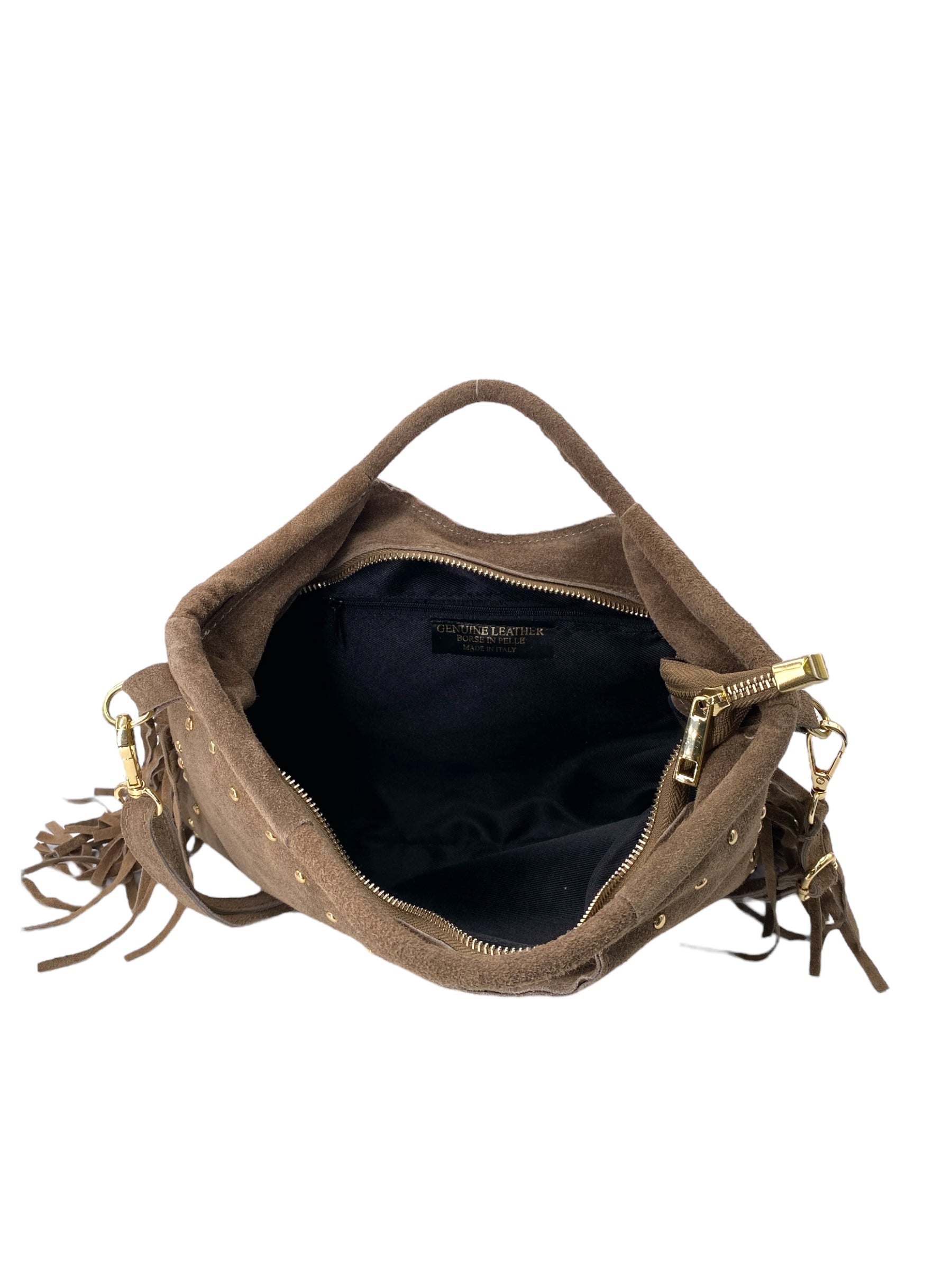 Inaya - Borsa a mano in camoscio con tracolla staccabile