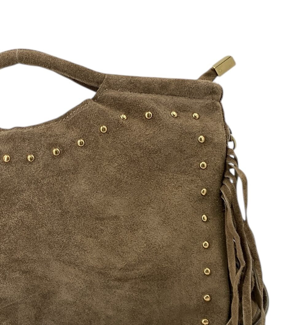 Inaya - Borsa a mano in camoscio con tracolla staccabile