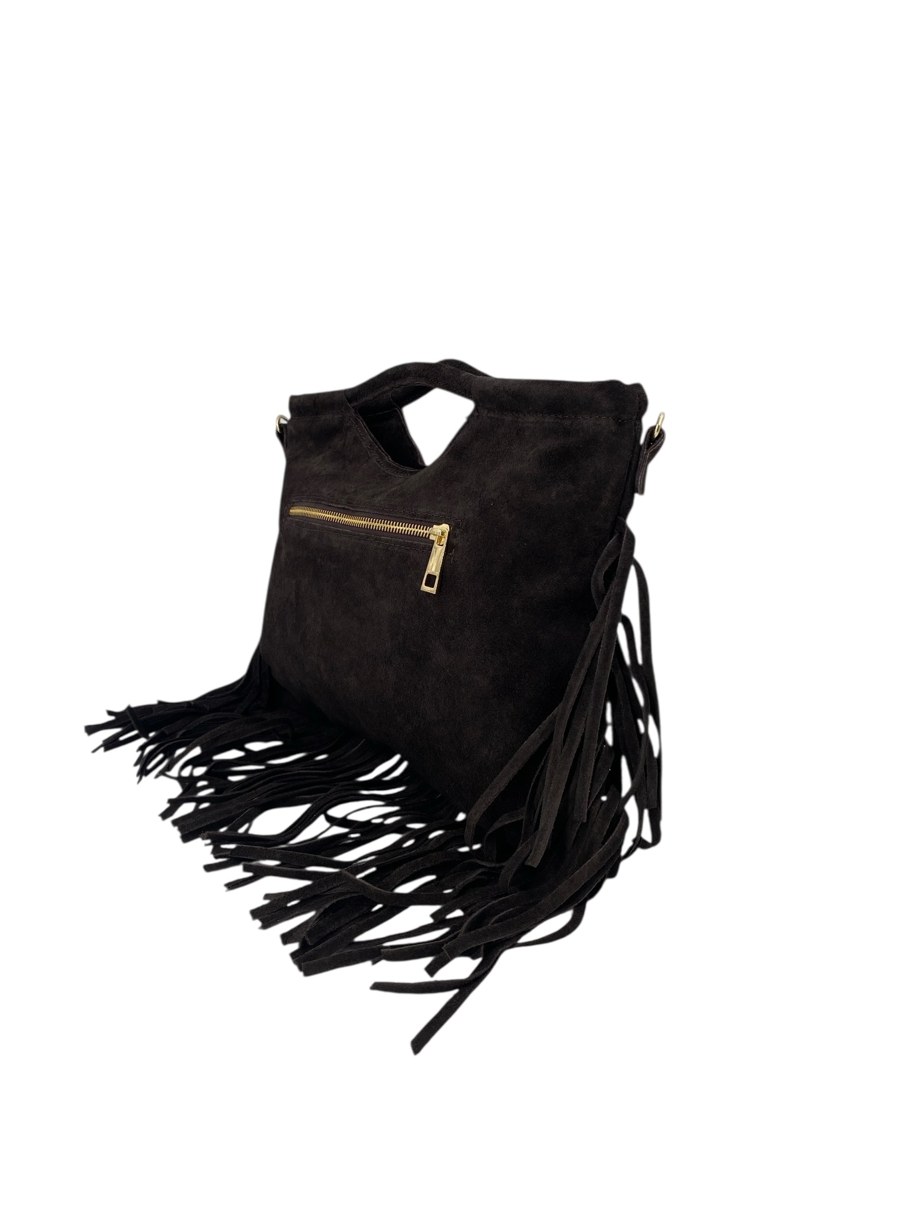Inaya - Borsa a mano in camoscio con tracolla staccabile