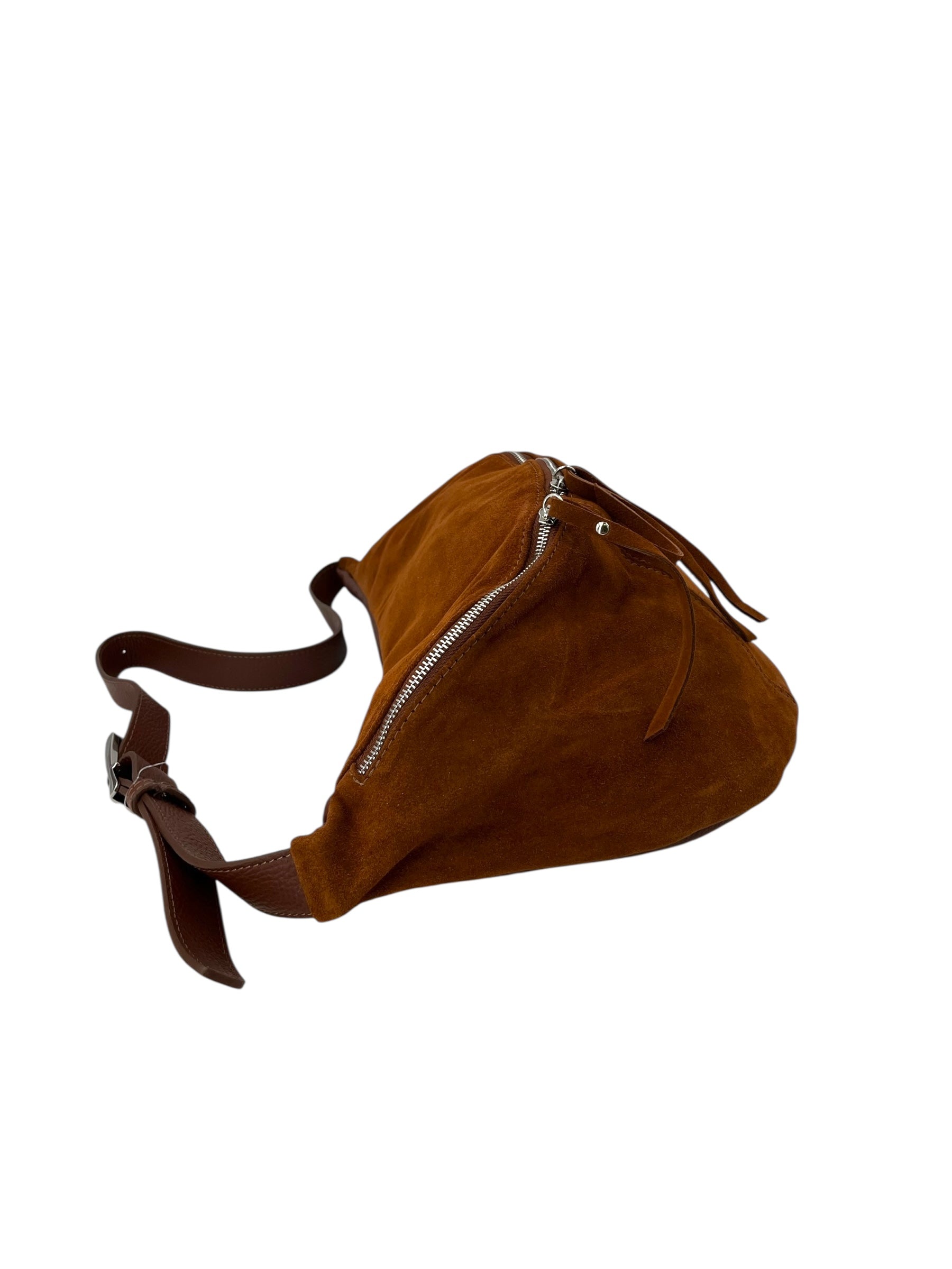 Anais – Women's bum bag in genuine suede with adjustable shoulder strap and proportionate interior