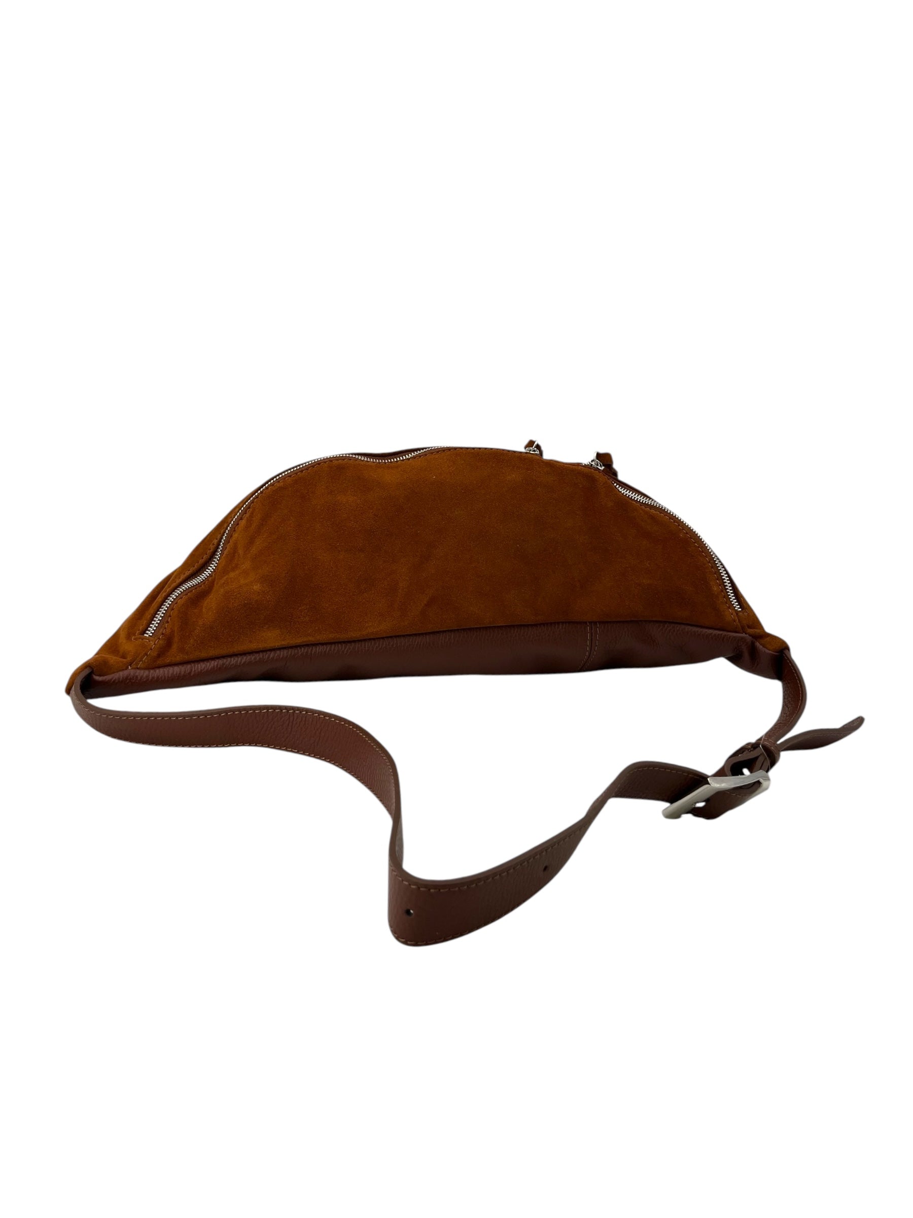 Anais – Women's bum bag in genuine suede with adjustable shoulder strap and proportionate interior