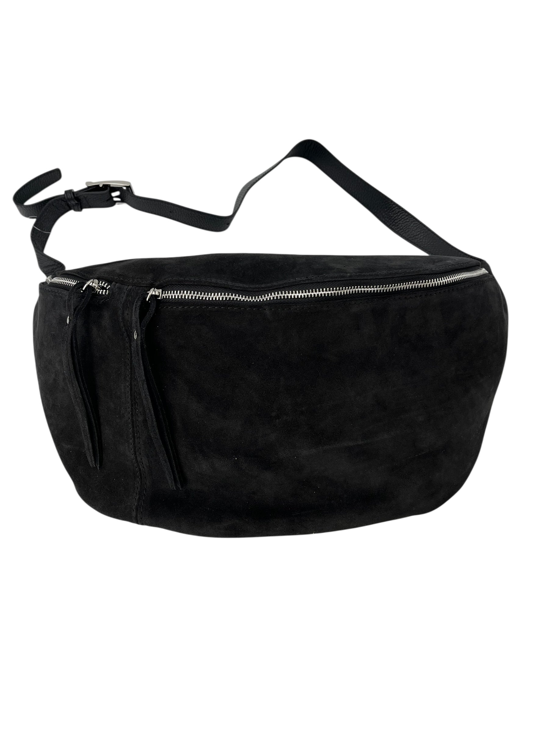 Anais – Women's bum bag in genuine suede with adjustable shoulder strap and proportionate interior