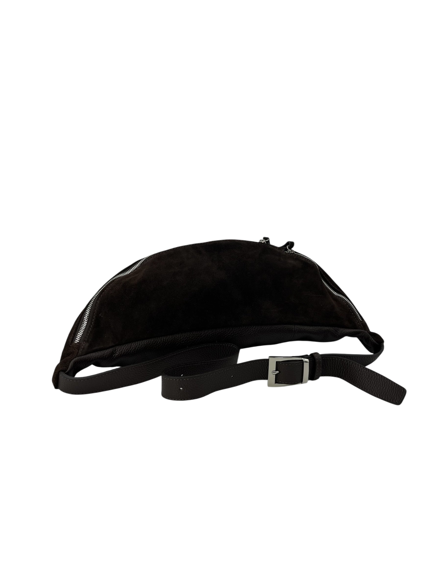 Anais – Women's bum bag in genuine suede with adjustable shoulder strap and proportionate interior