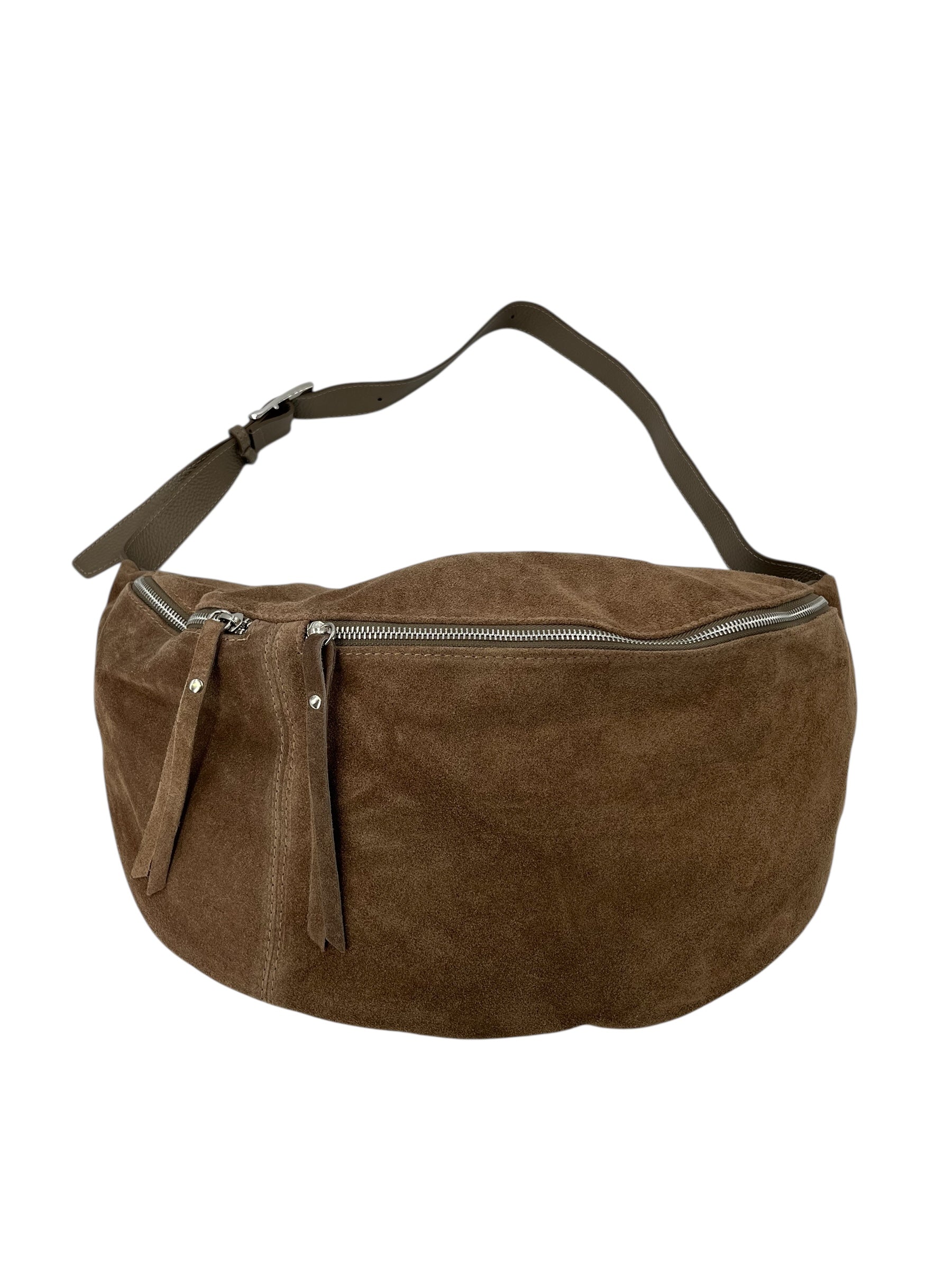 Anais – Women's bum bag in genuine suede with adjustable shoulder strap and proportionate interior