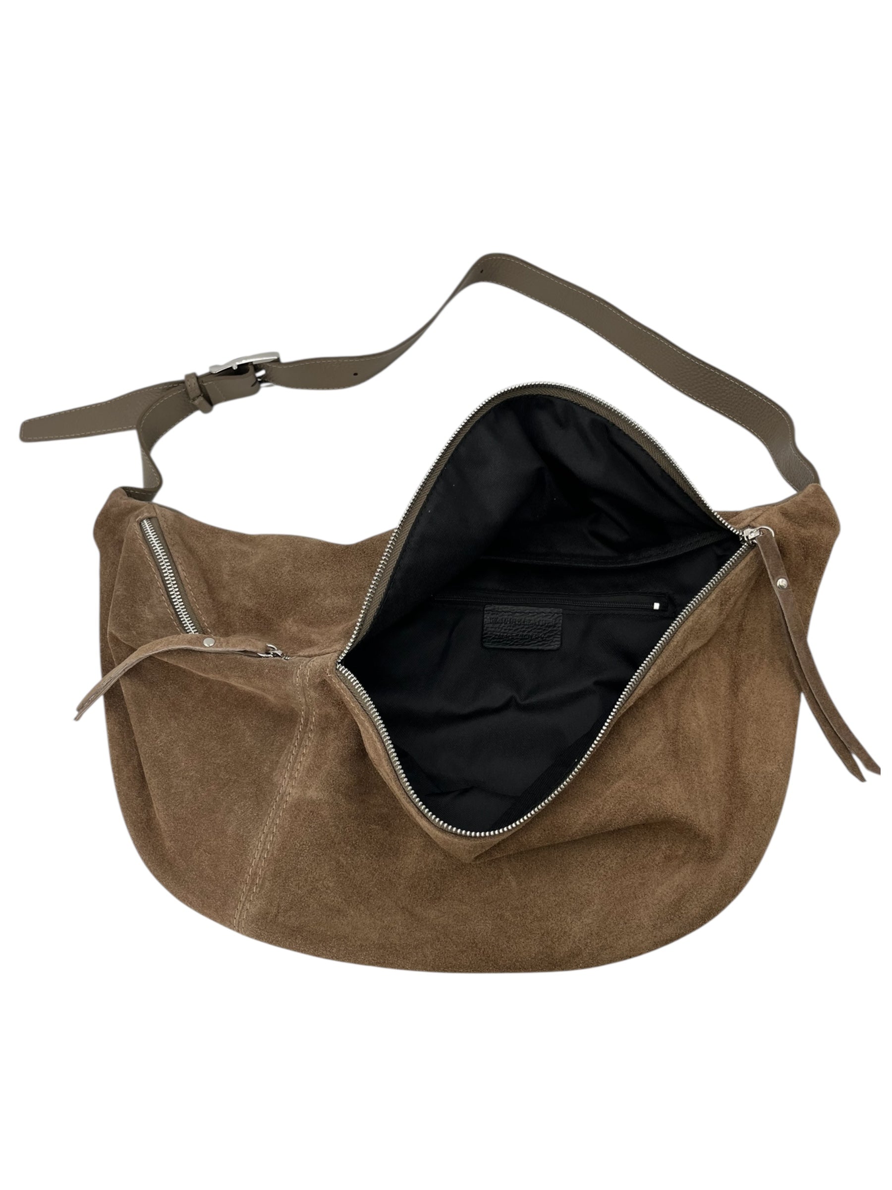 Anais – Women's bum bag in genuine suede with adjustable shoulder strap and proportionate interior