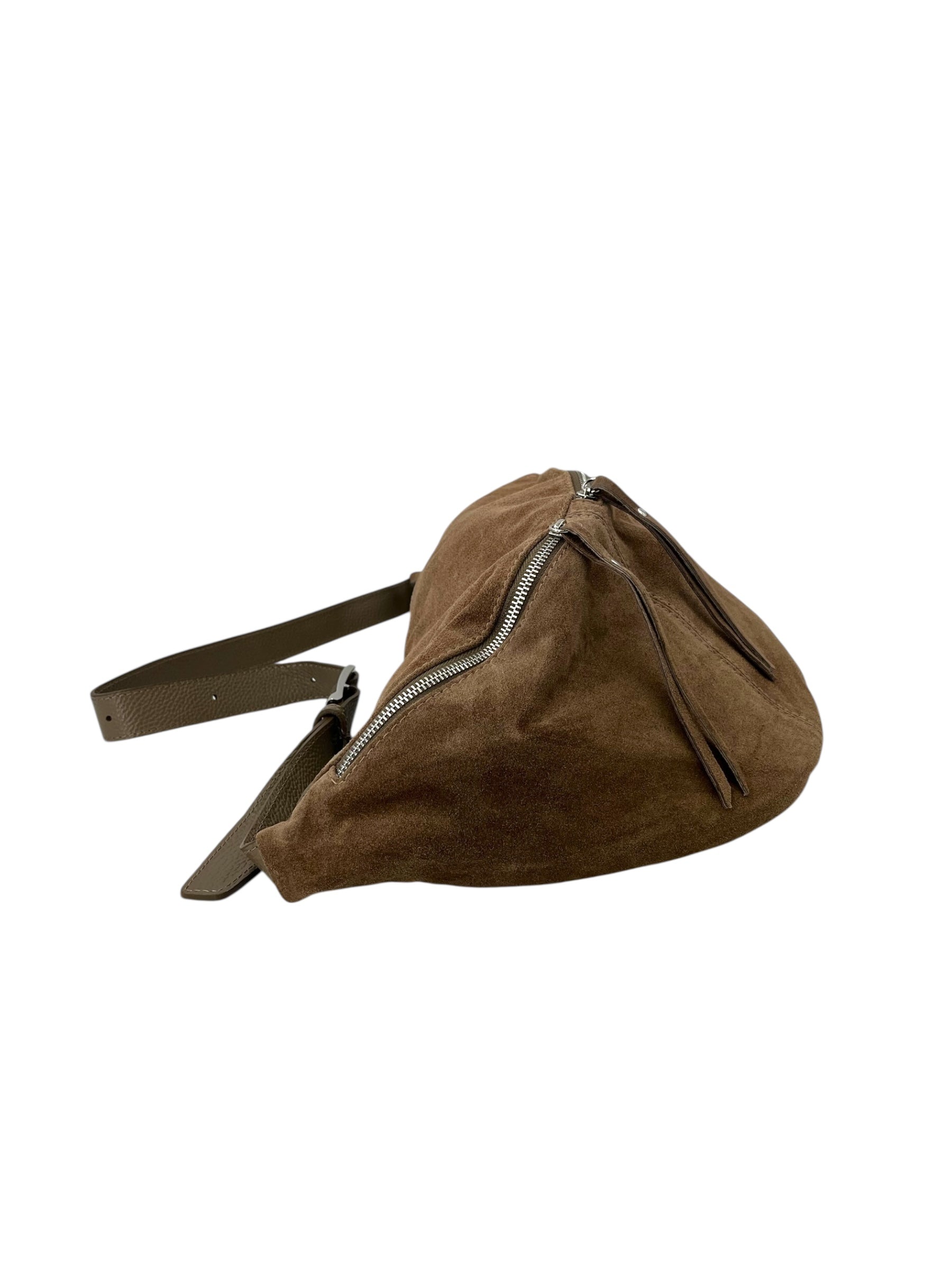 Anais – Women's bum bag in genuine suede with adjustable shoulder strap and proportionate interior