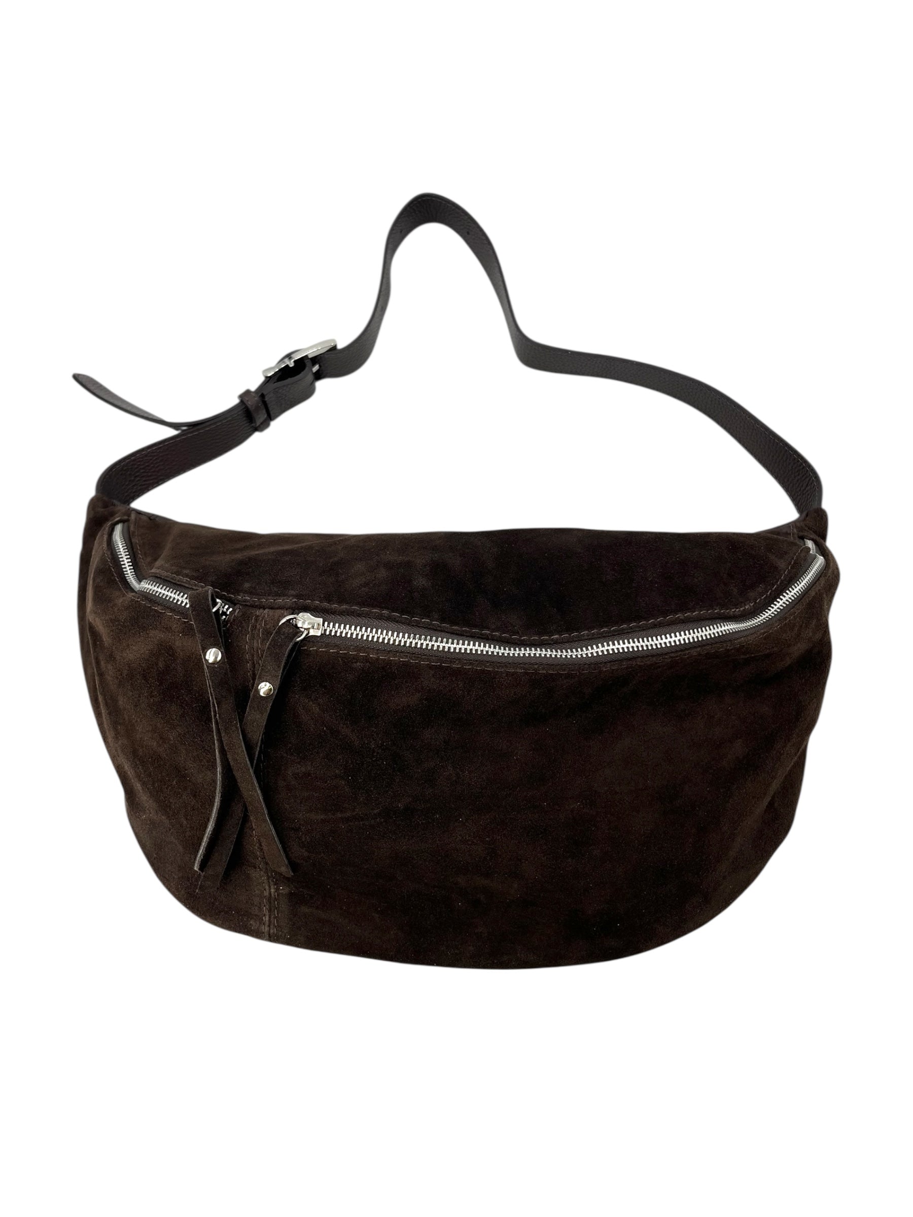 Anais – Women's bum bag in genuine suede with adjustable shoulder strap and proportionate interior
