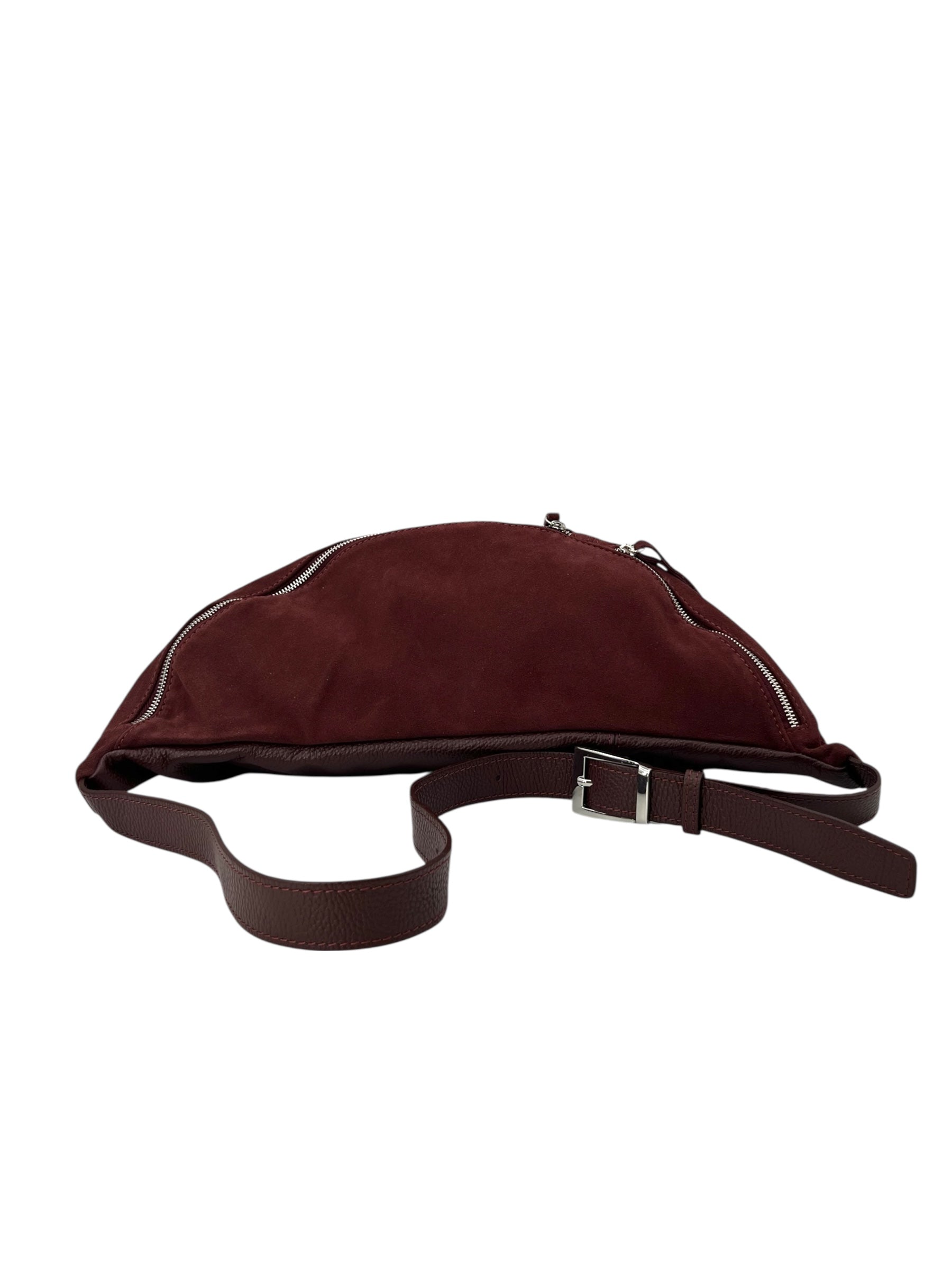 Anais – Women's bum bag in genuine suede with adjustable shoulder strap and proportionate interior