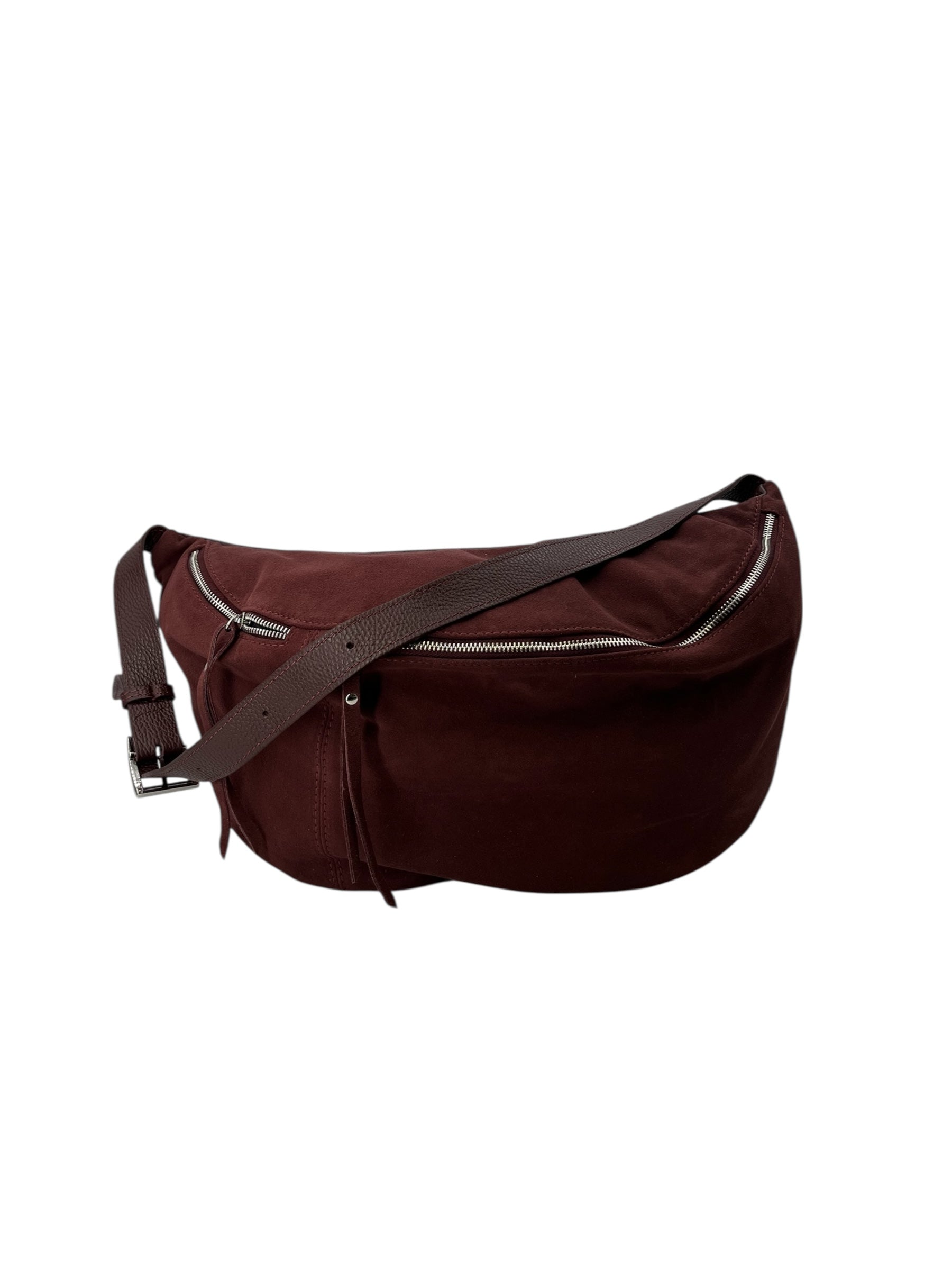 Anais – Women's bum bag in genuine suede with adjustable shoulder strap and proportionate interior