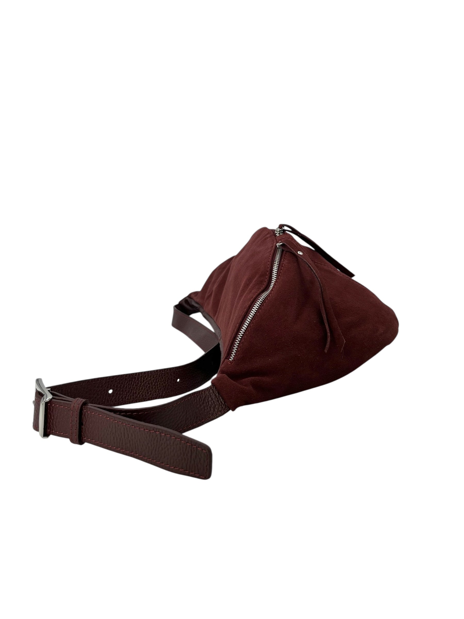 Anais – Women's bum bag in genuine suede with adjustable shoulder strap and proportionate interior