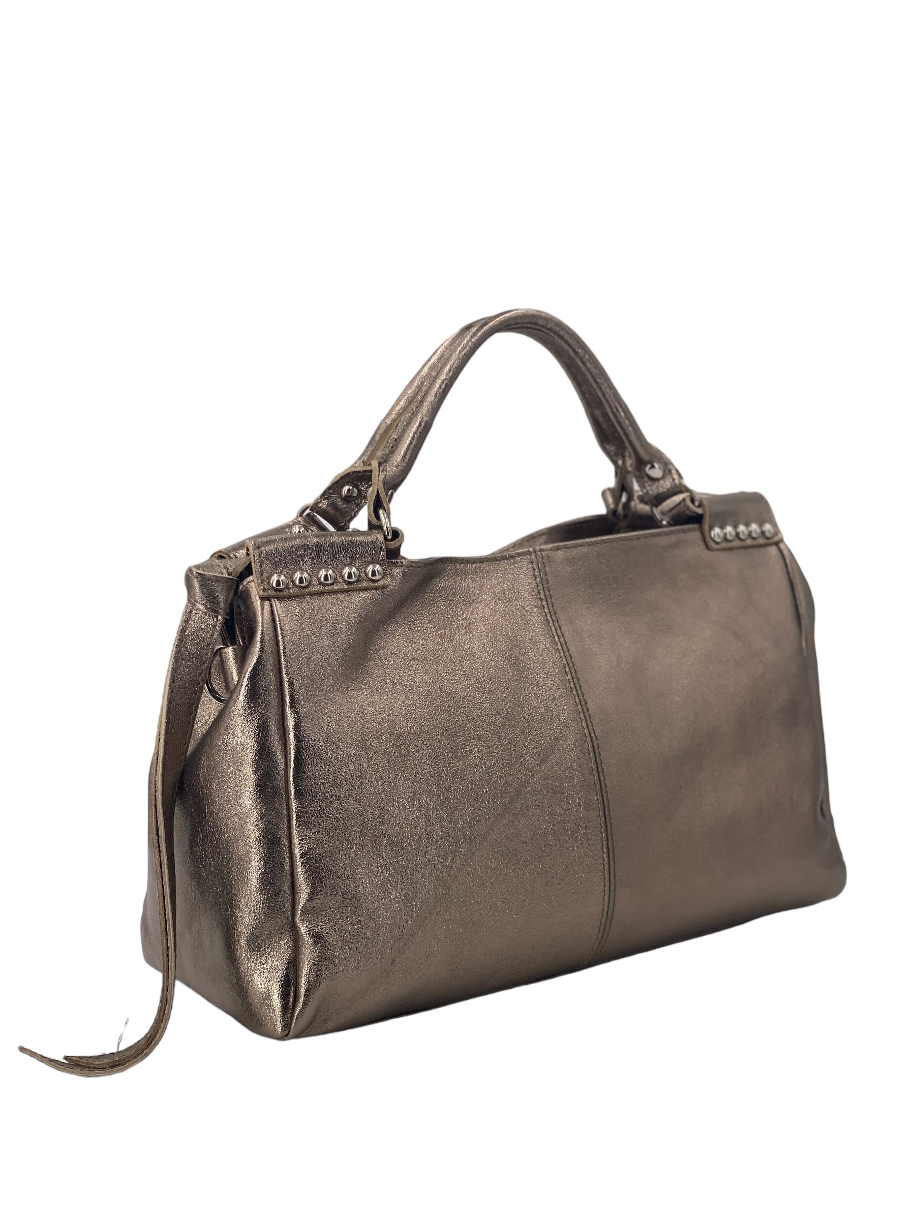 Marie – Damenhandtasche aus echtem Leder mit verstärkten Griffen und verstellbarem Schultergurt