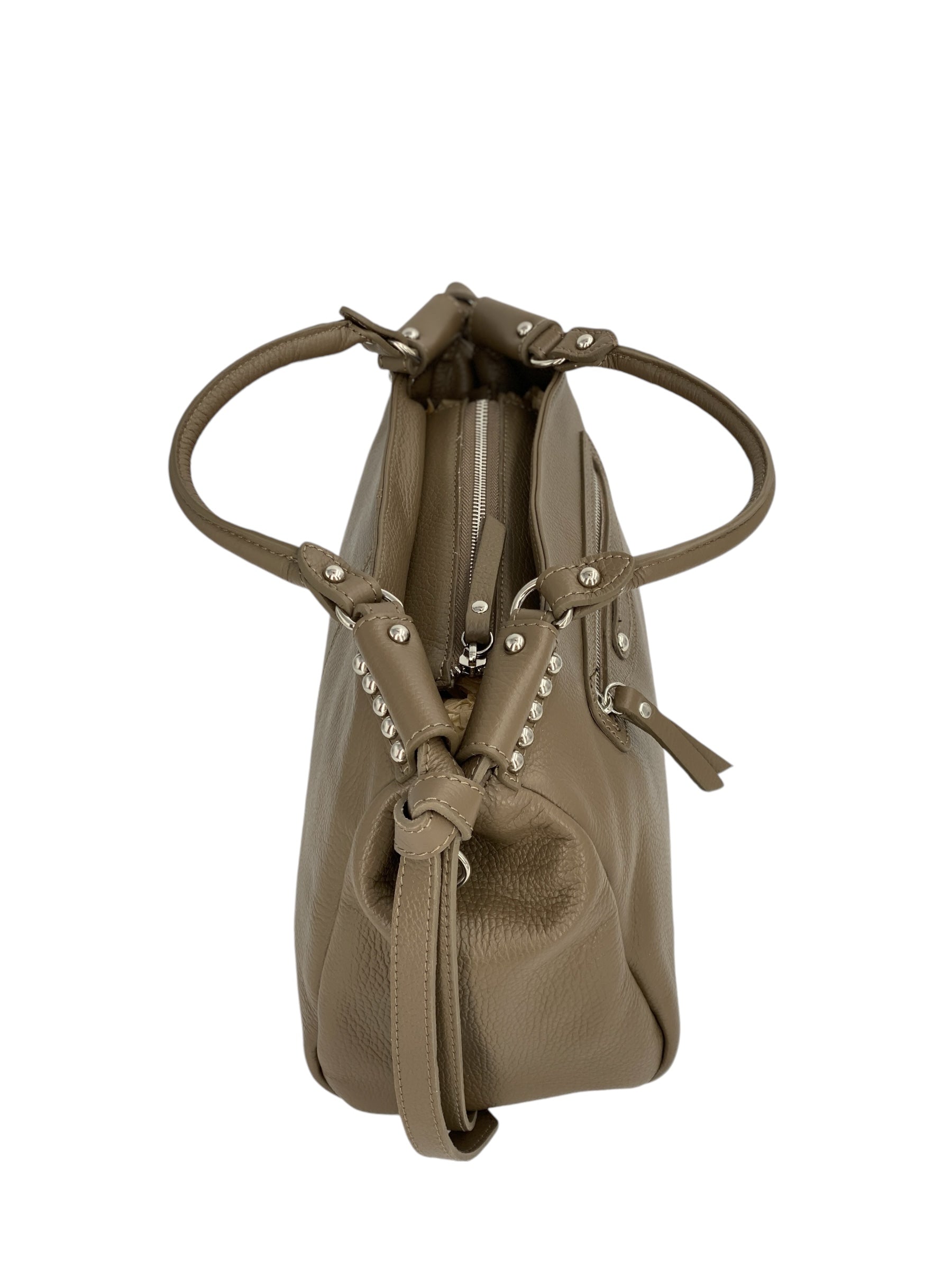 Marie – Damenhandtasche aus echtem Leder mit verstärkten Griffen und verstellbarem Schultergurt