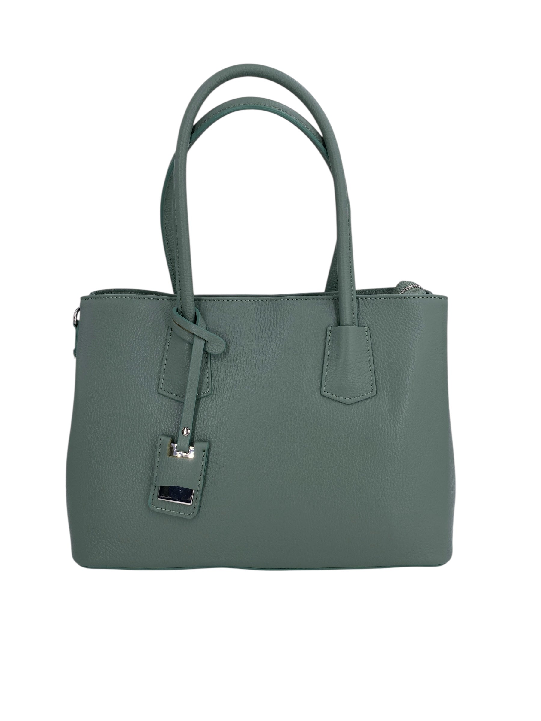 Sarah – Damenhandtasche, Schultertasche und Crossbody Bag aus echtem italienischen Leder mit doppelt verstärkten Griffen
