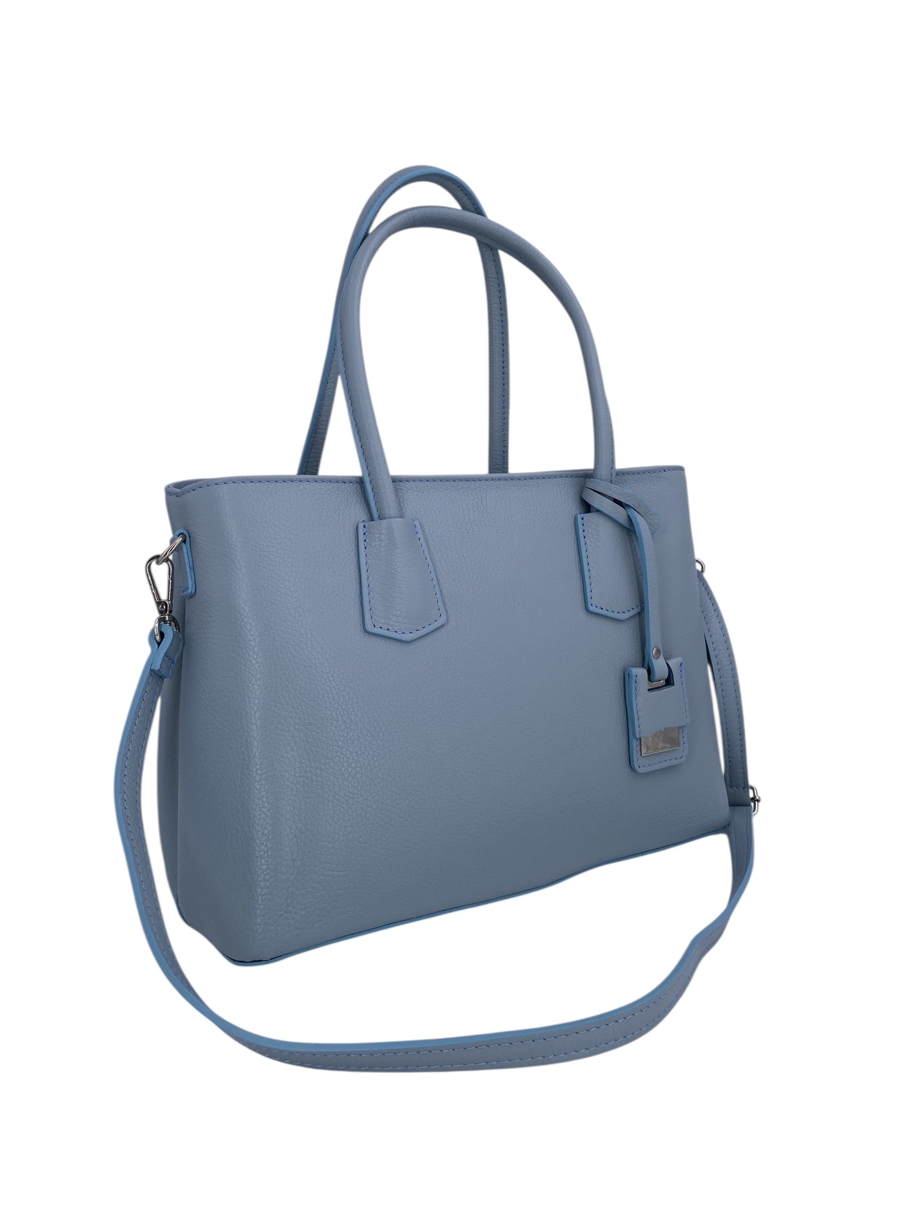 Sarah – Damenhandtasche, Schultertasche und Crossbody Bag aus echtem italienischen Leder mit doppelt verstärkten Griffen