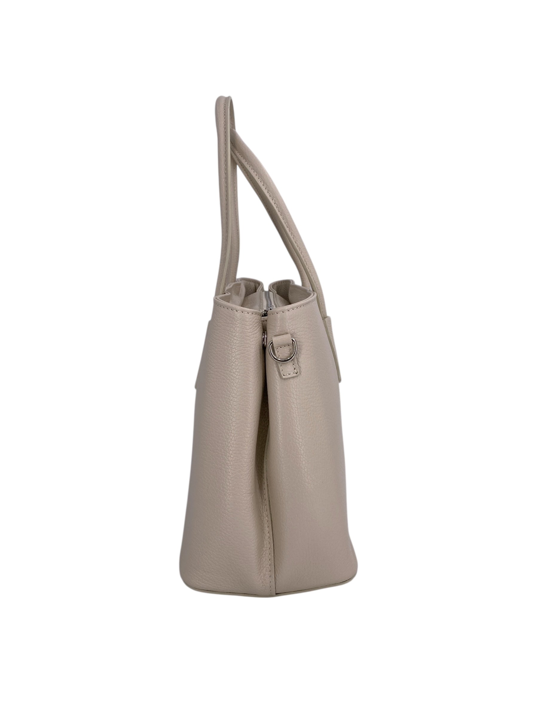 Sarah – Damenhandtasche, Schultertasche und Crossbody Bag aus echtem italienischen Leder mit doppelt verstärkten Griffen