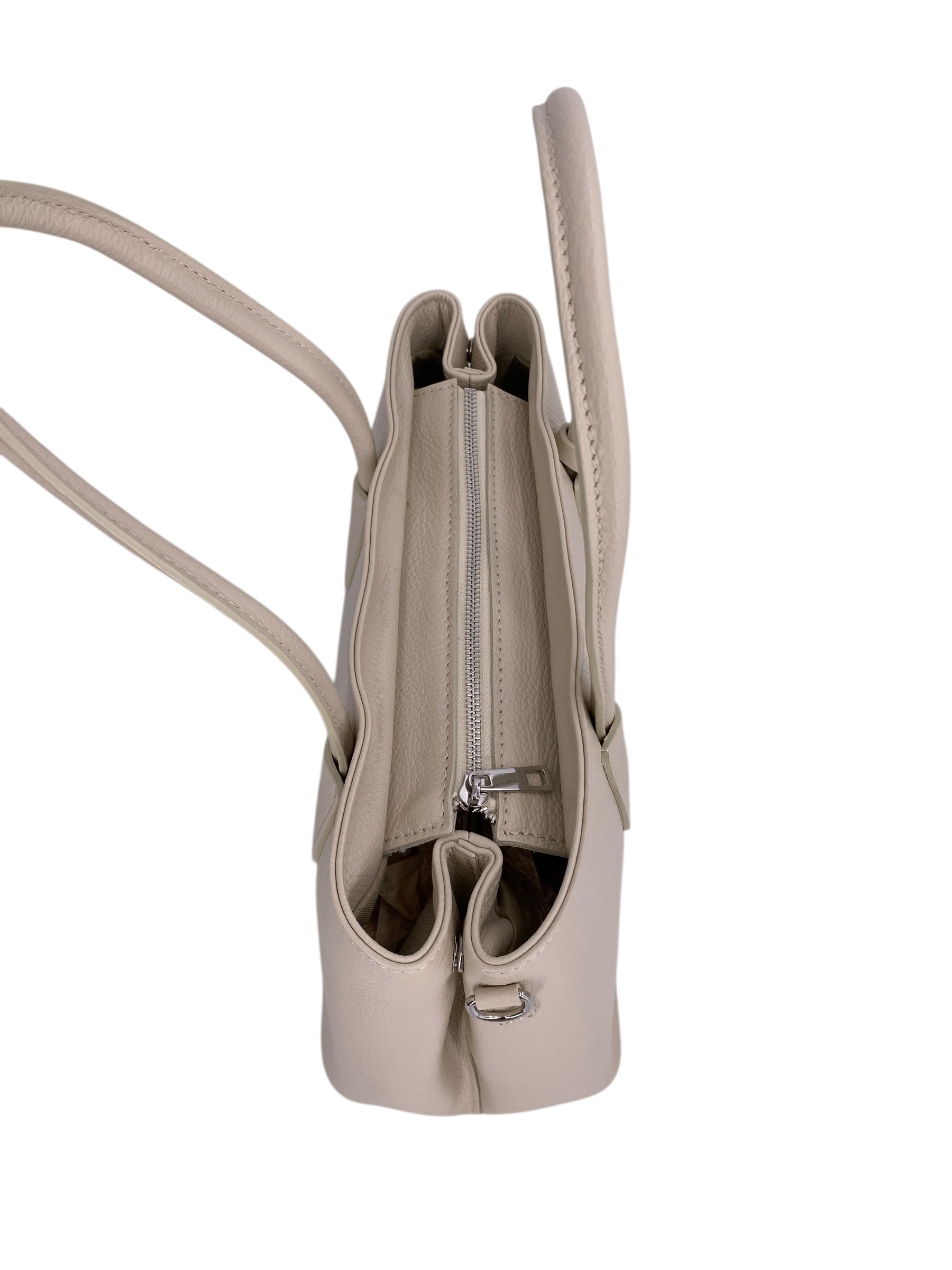 Sarah – Damenhandtasche, Schultertasche und Crossbody Bag aus echtem italienischen Leder mit doppelt verstärkten Griffen
