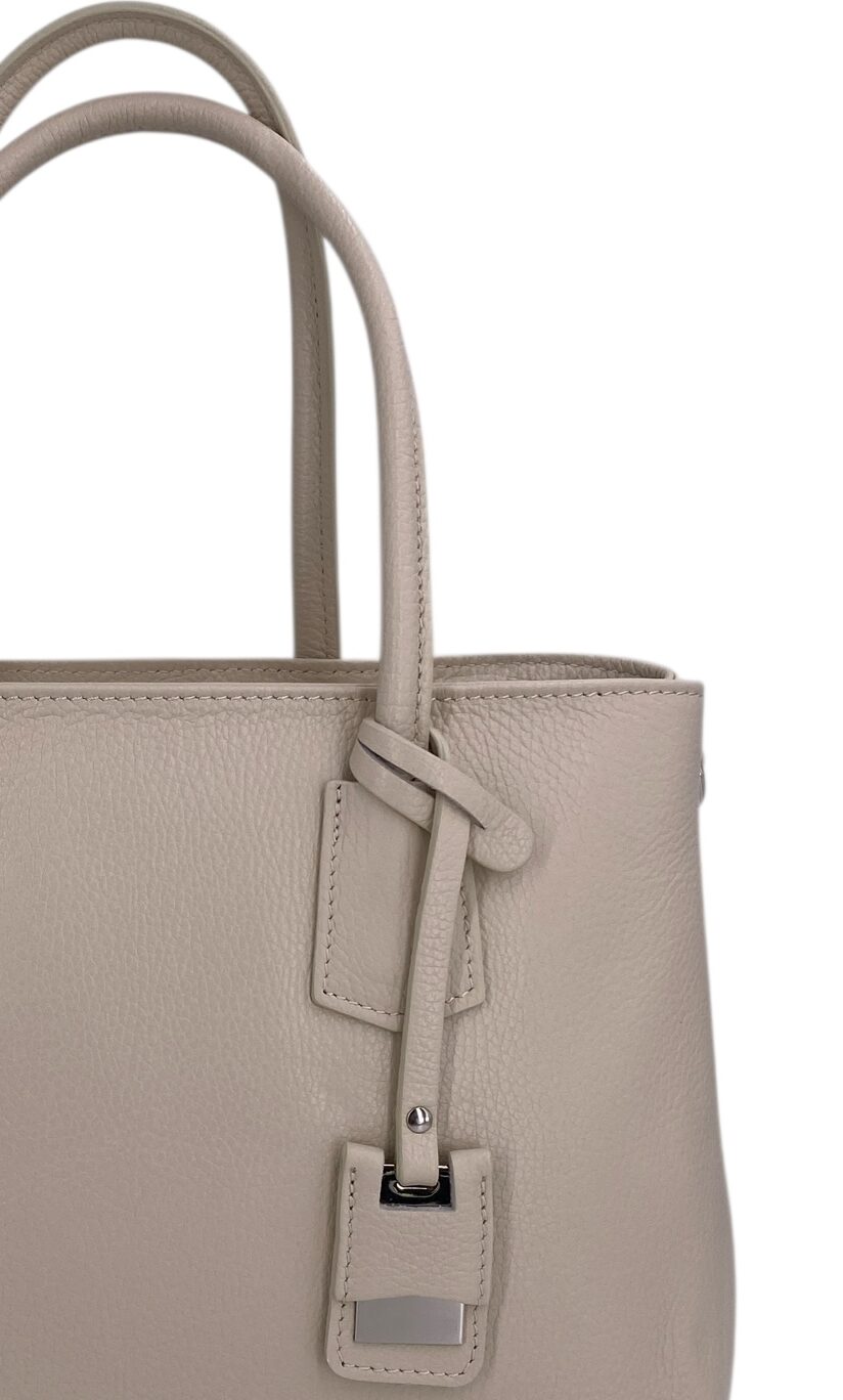 Sarah – Damenhandtasche, Schultertasche und Crossbody Bag aus echtem italienischen Leder mit doppelt verstärkten Griffen