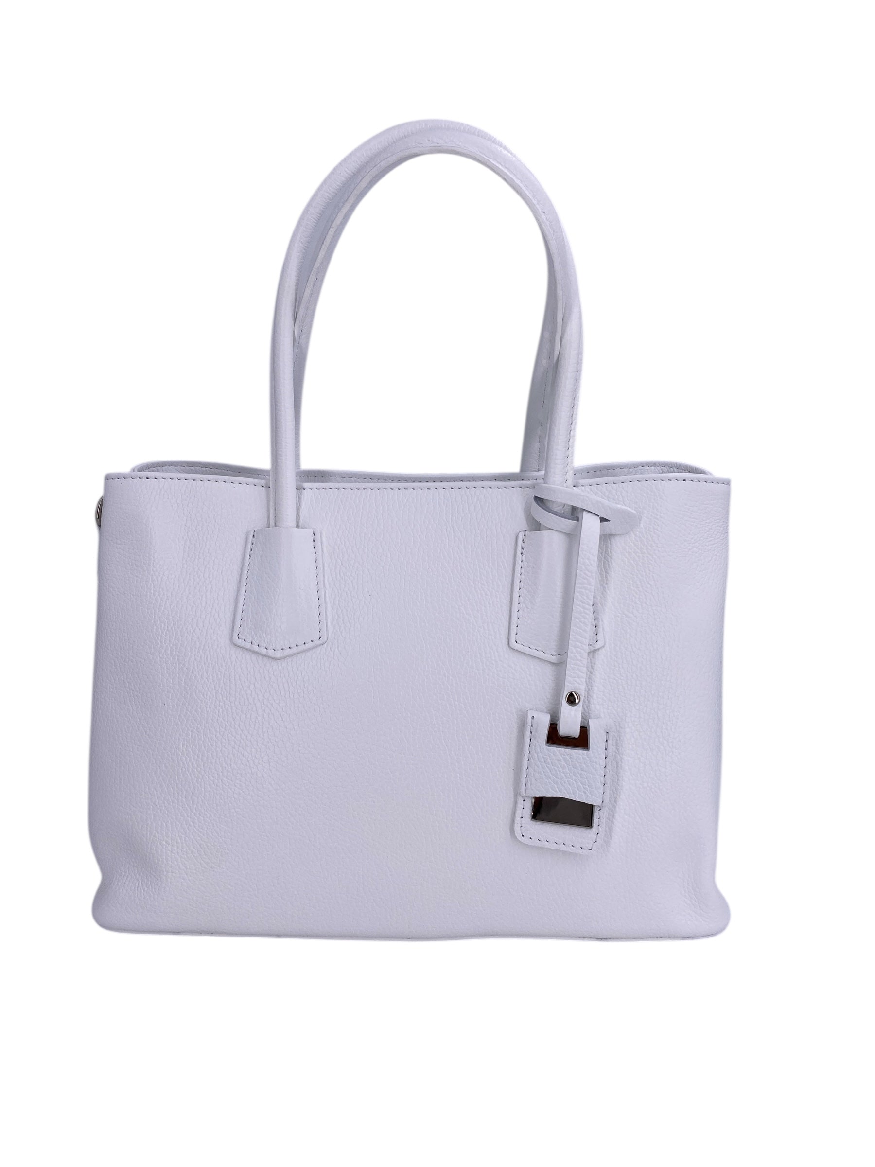 Sarah – Damenhandtasche, Schultertasche und Crossbody Bag aus echtem italienischen Leder mit doppelt verstärkten Griffen