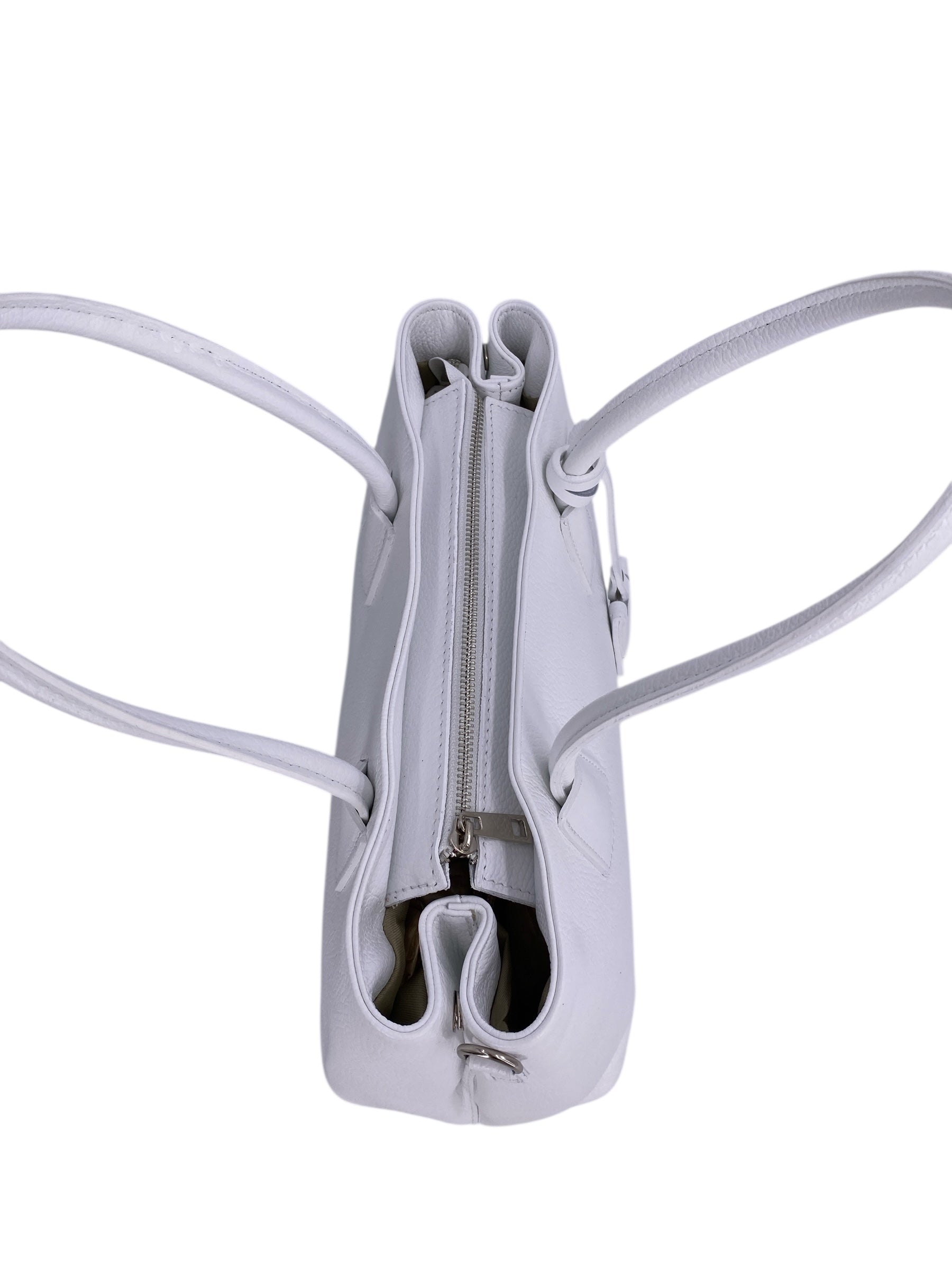 Sarah – Damenhandtasche, Schultertasche und Crossbody Bag aus echtem italienischen Leder mit doppelt verstärkten Griffen