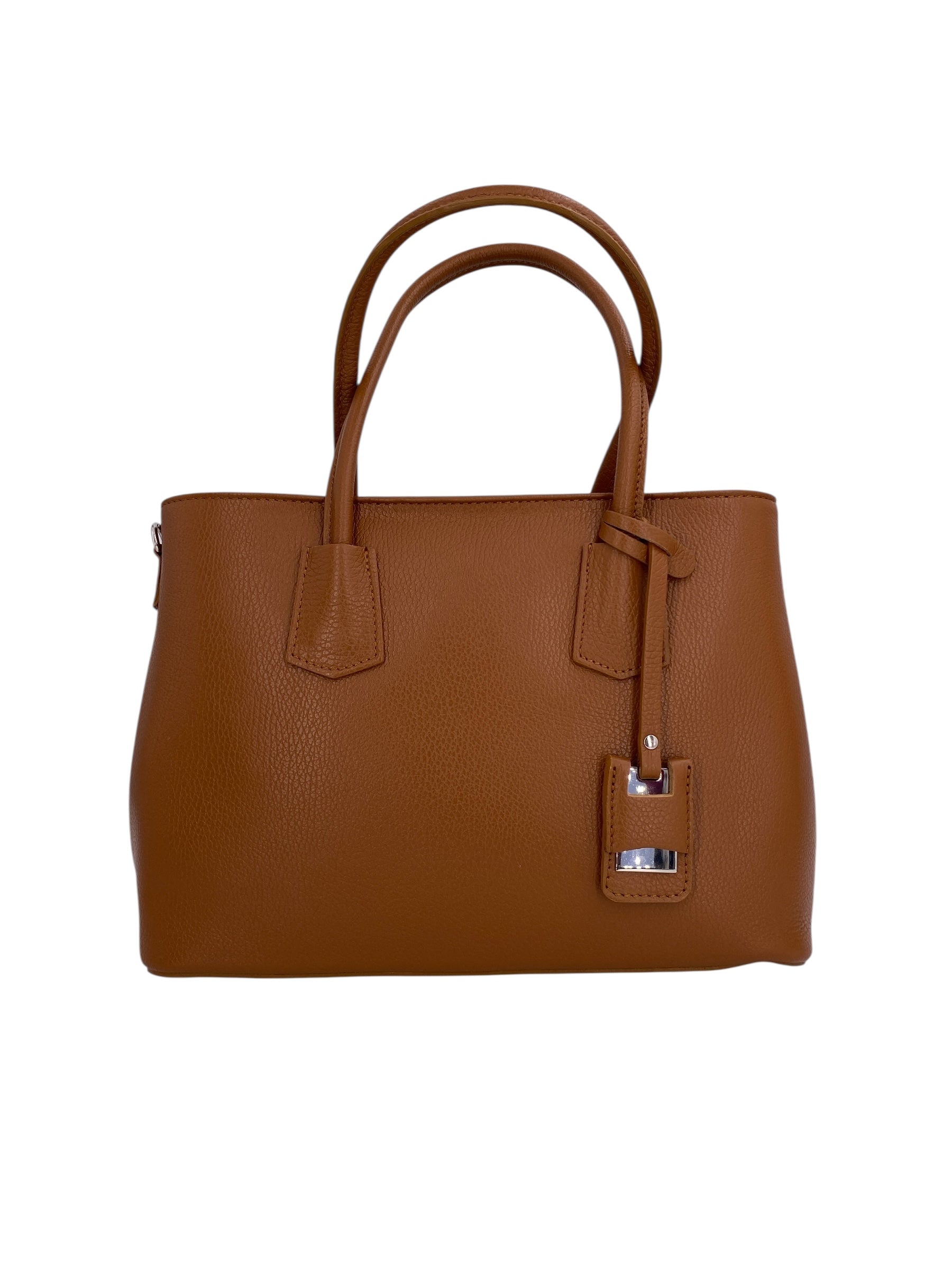 Sarah – Damenhandtasche, Schultertasche und Crossbody Bag aus echtem italienischen Leder mit doppelt verstärkten Griffen