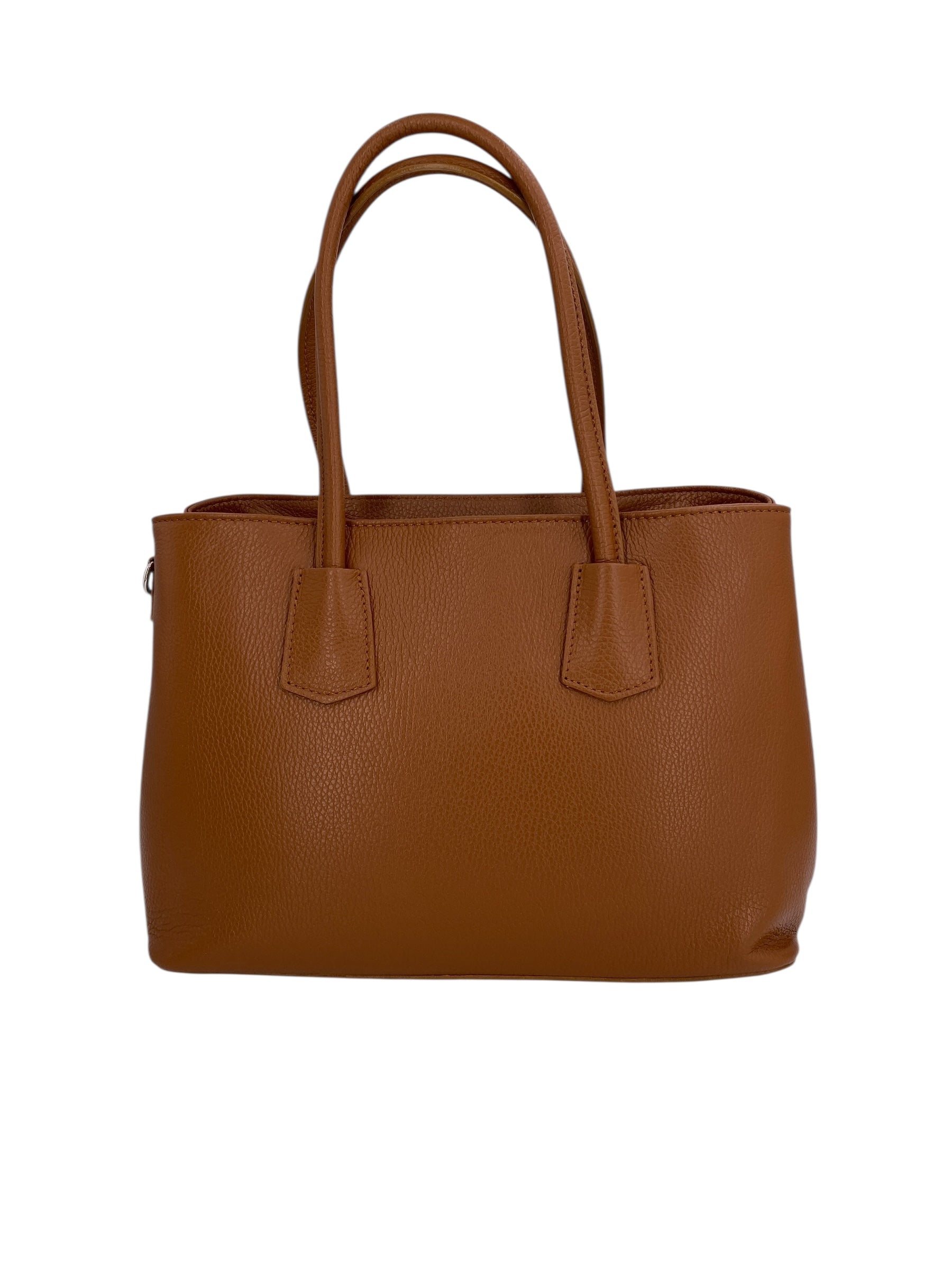 Sarah – Damenhandtasche, Schultertasche und Crossbody Bag aus echtem italienischen Leder mit doppelt verstärkten Griffen