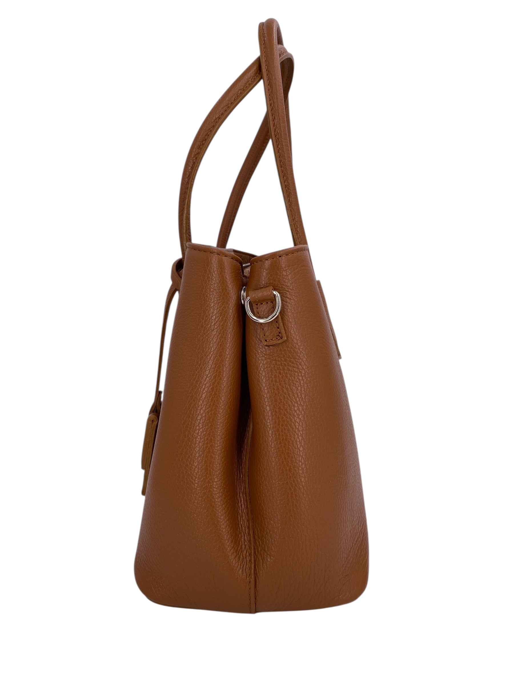 Sarah – Damenhandtasche, Schultertasche und Crossbody Bag aus echtem italienischen Leder mit doppelt verstärkten Griffen