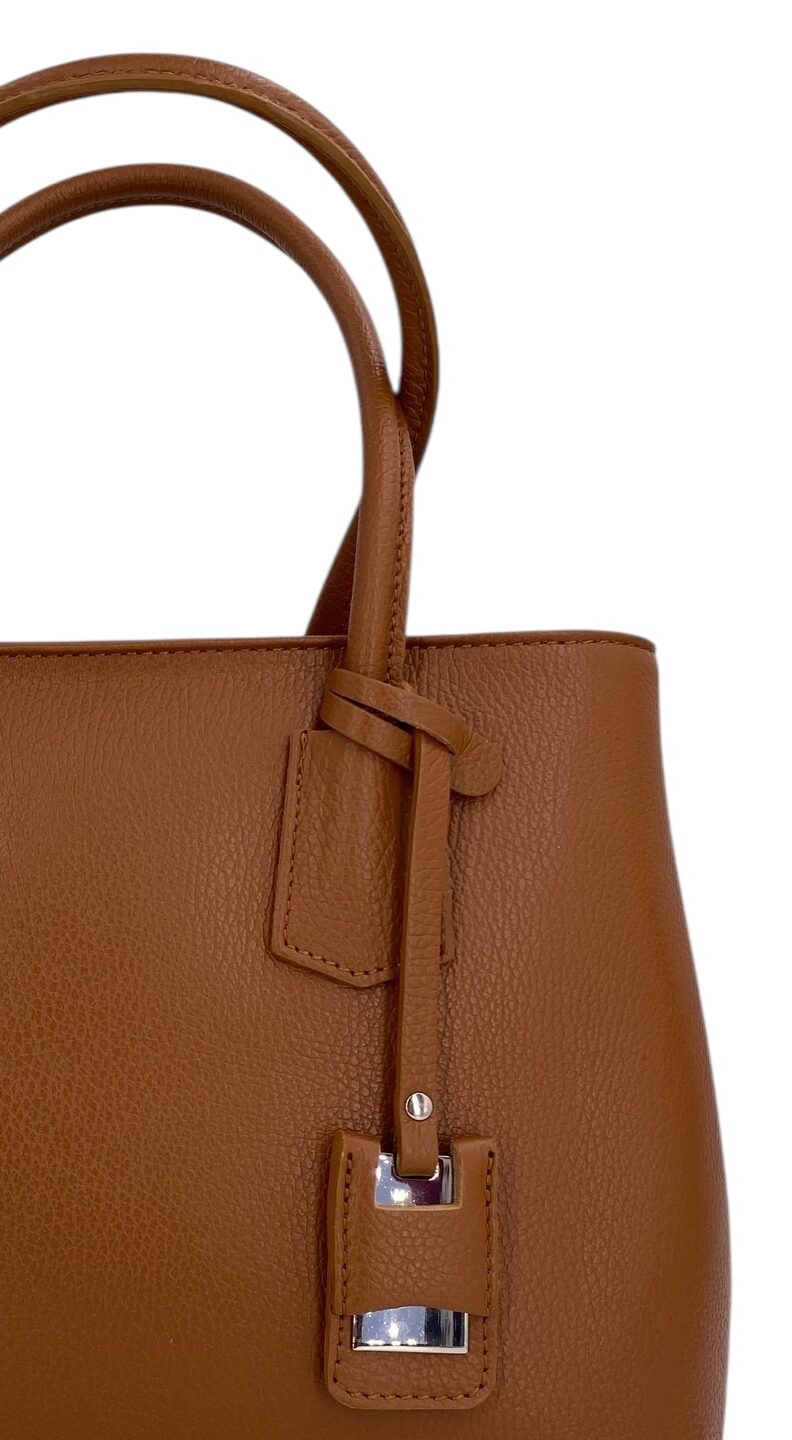 Sarah – Damenhandtasche, Schultertasche und Crossbody Bag aus echtem italienischen Leder mit doppelt verstärkten Griffen