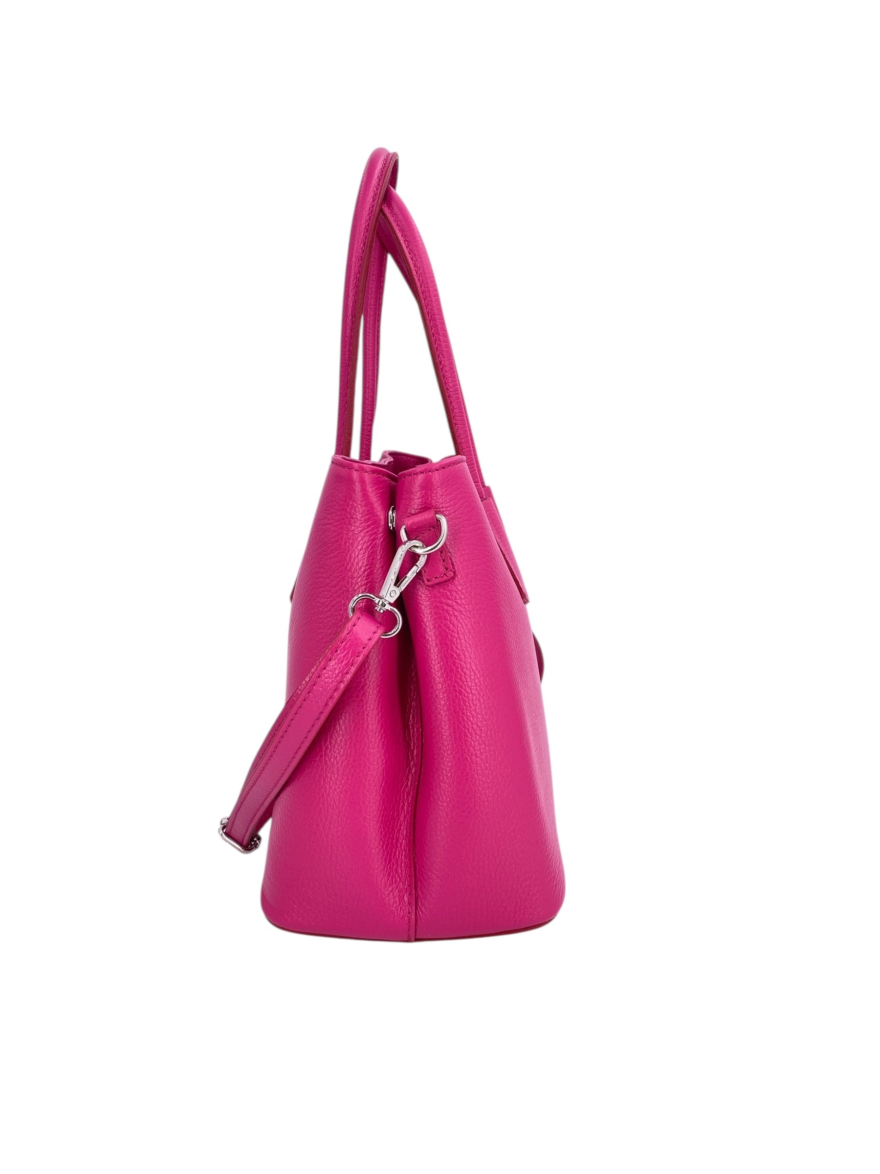 Sarah – Damenhandtasche, Schultertasche und Crossbody Bag aus echtem italienischen Leder mit doppelt verstärkten Griffen