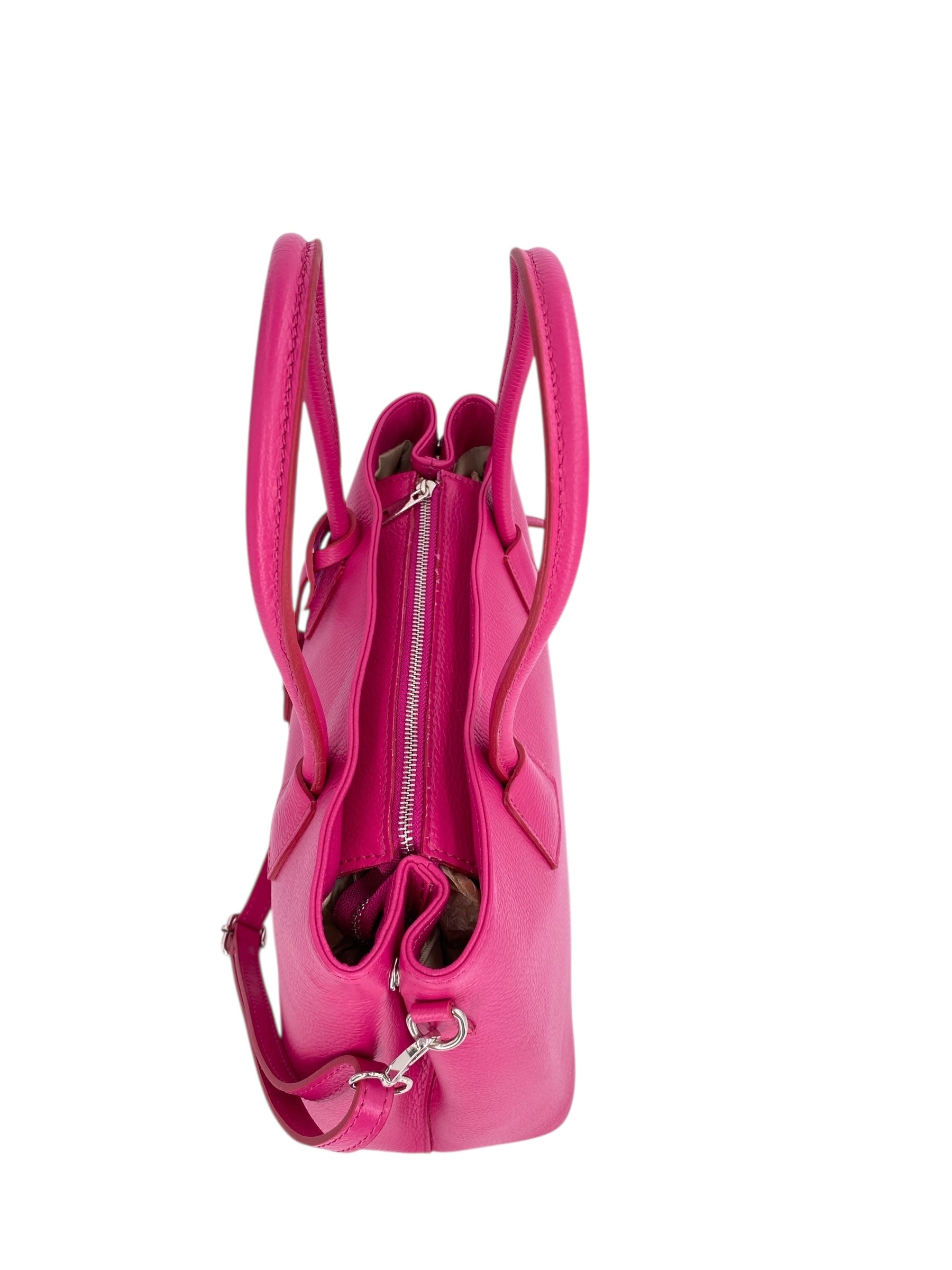 Sarah – Damenhandtasche, Schultertasche und Crossbody Bag aus echtem italienischen Leder mit doppelt verstärkten Griffen
