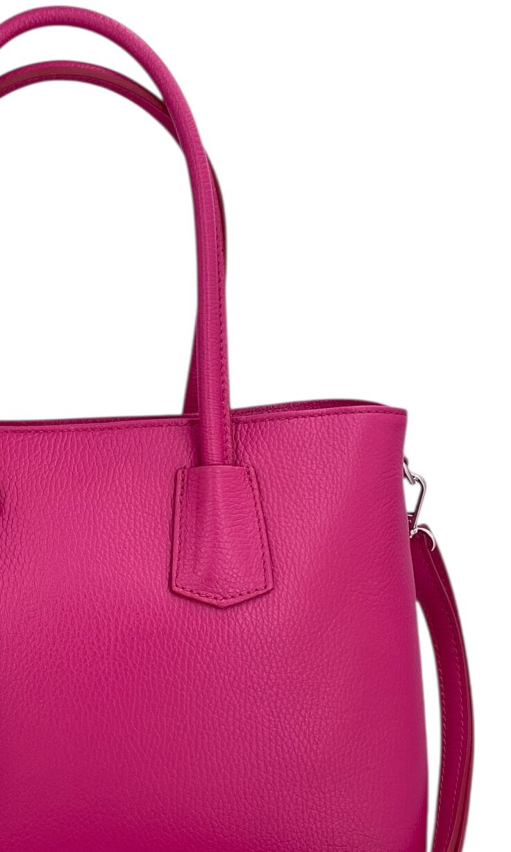 Sarah – Damenhandtasche, Schultertasche und Crossbody Bag aus echtem italienischen Leder mit doppelt verstärkten Griffen