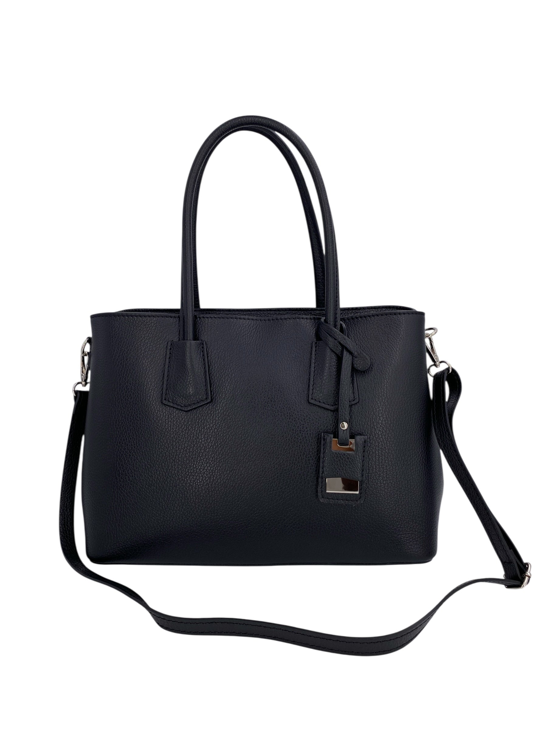 Sarah – Damenhandtasche, Schultertasche und Crossbody Bag aus echtem italienischen Leder mit doppelt verstärkten Griffen