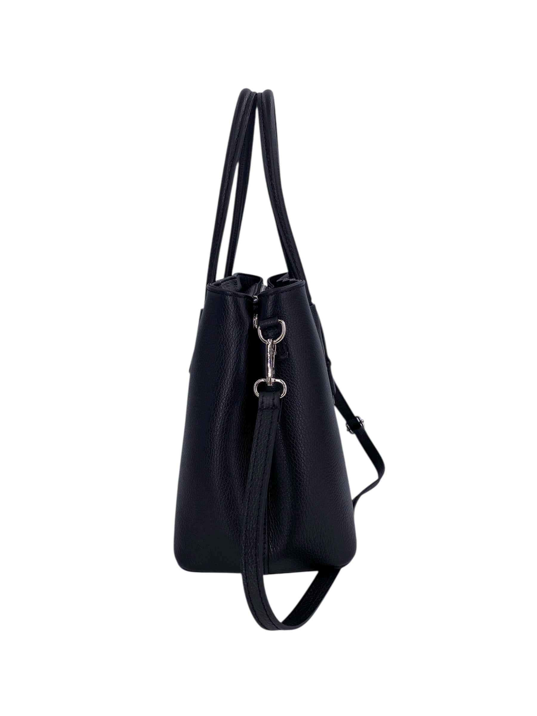 Sarah – Damenhandtasche, Schultertasche und Crossbody Bag aus echtem italienischen Leder mit doppelt verstärkten Griffen