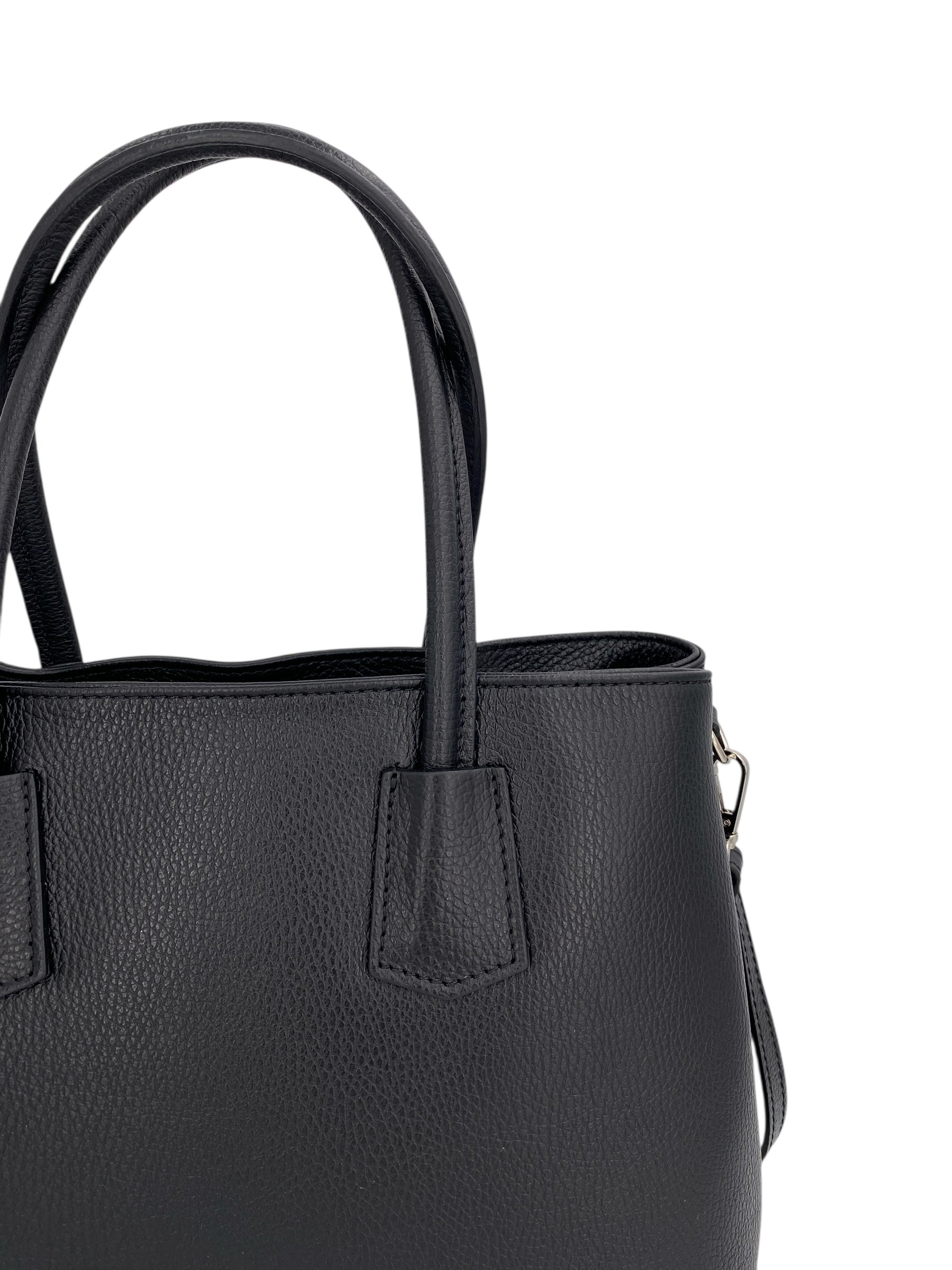Sarah – Damenhandtasche, Schultertasche und Crossbody Bag aus echtem italienischen Leder mit doppelt verstärkten Griffen