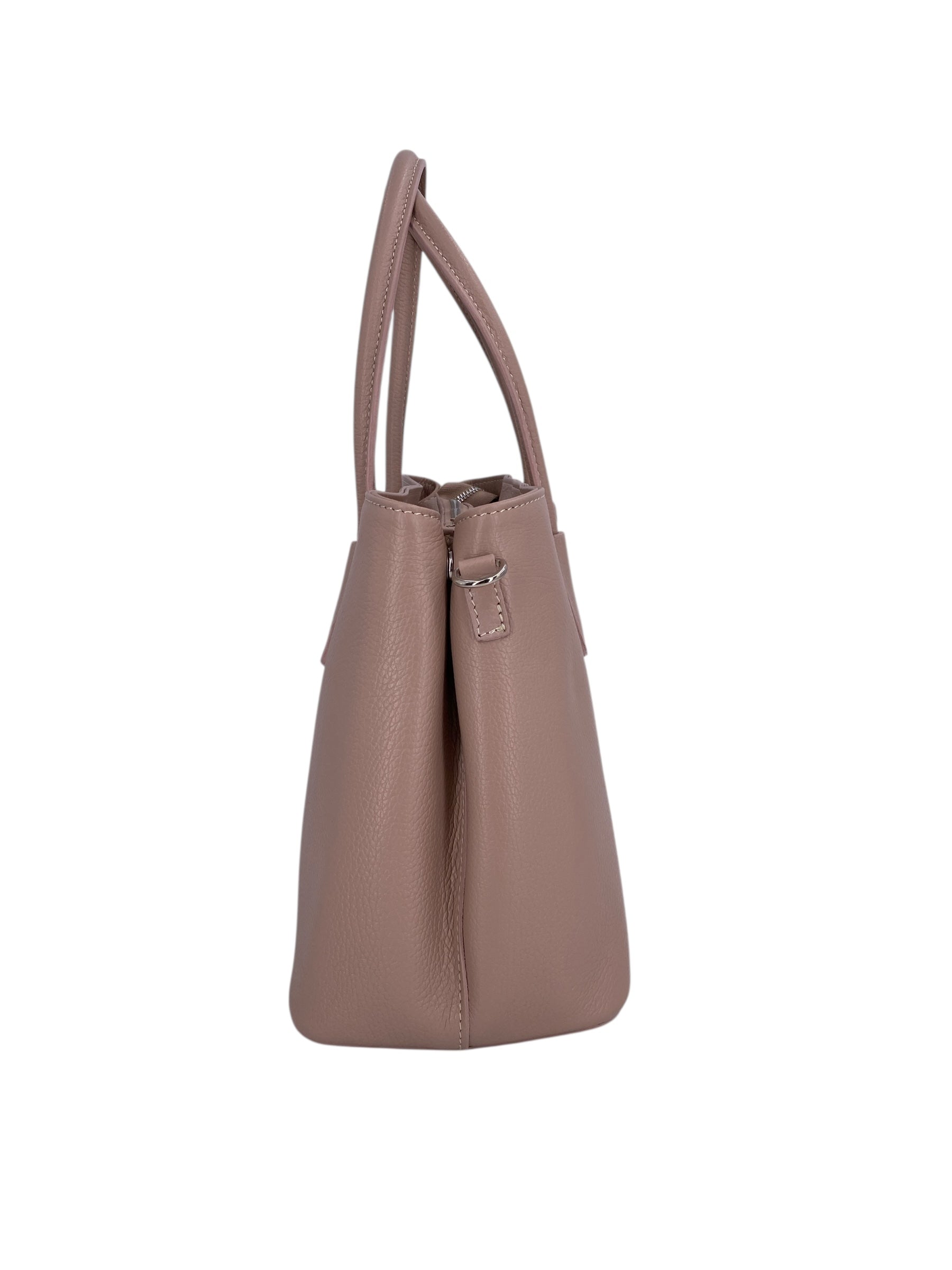 Sarah – Damenhandtasche, Schultertasche und Crossbody Bag aus echtem italienischen Leder mit doppelt verstärkten Griffen