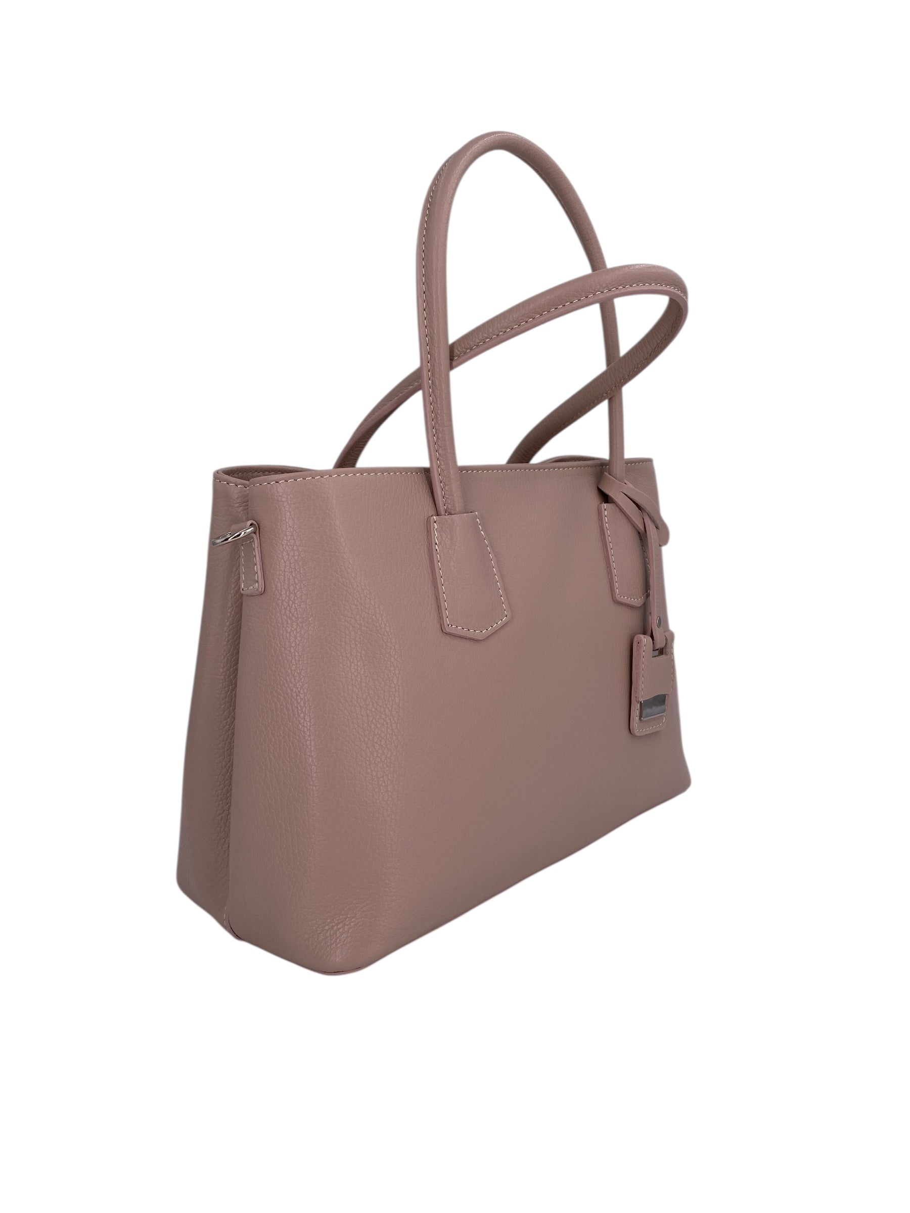 Sarah – Damenhandtasche, Schultertasche und Crossbody Bag aus echtem italienischen Leder mit doppelt verstärkten Griffen