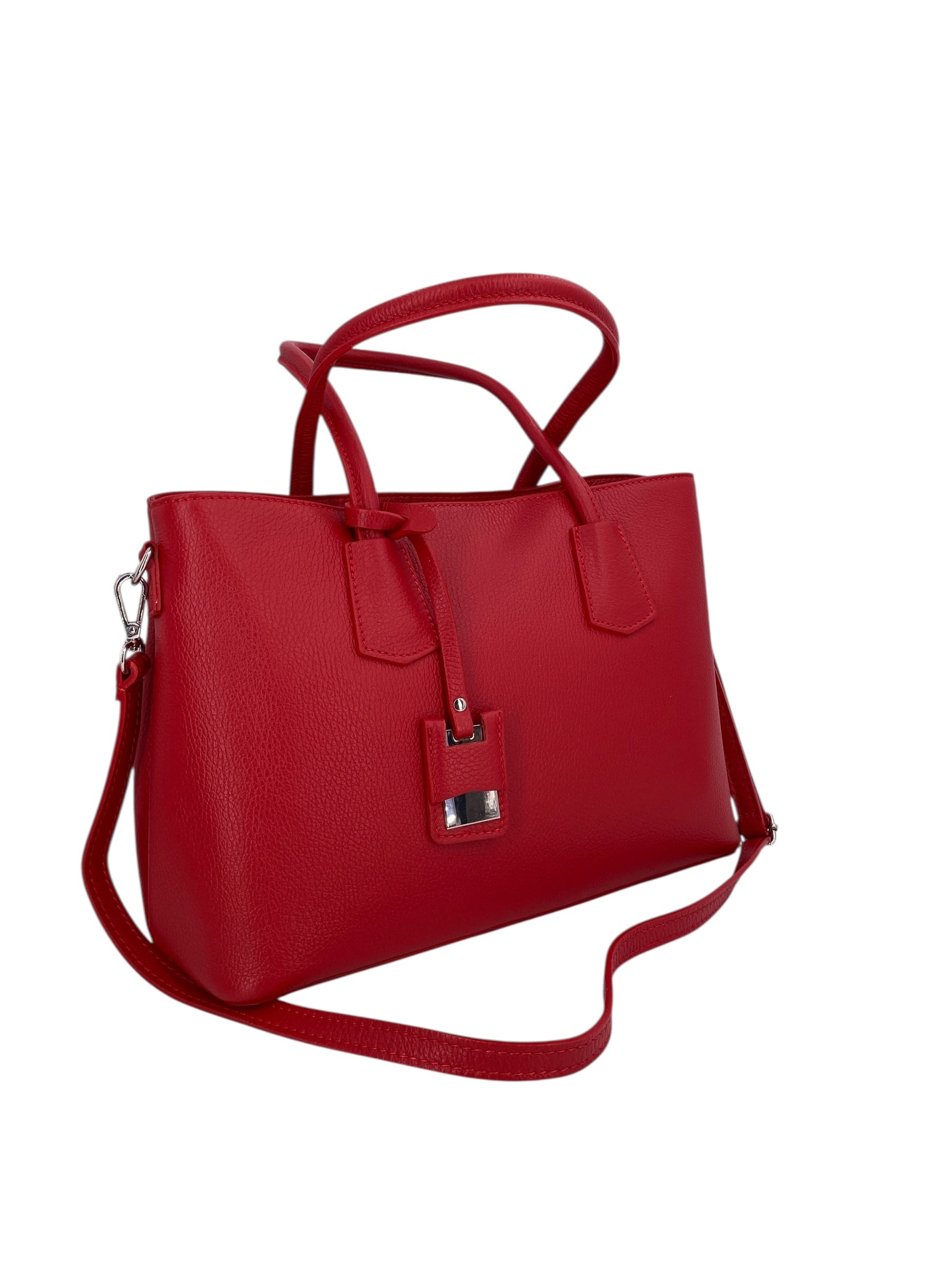 Sarah – Damenhandtasche, Schultertasche und Crossbody Bag aus echtem italienischen Leder mit doppelt verstärkten Griffen