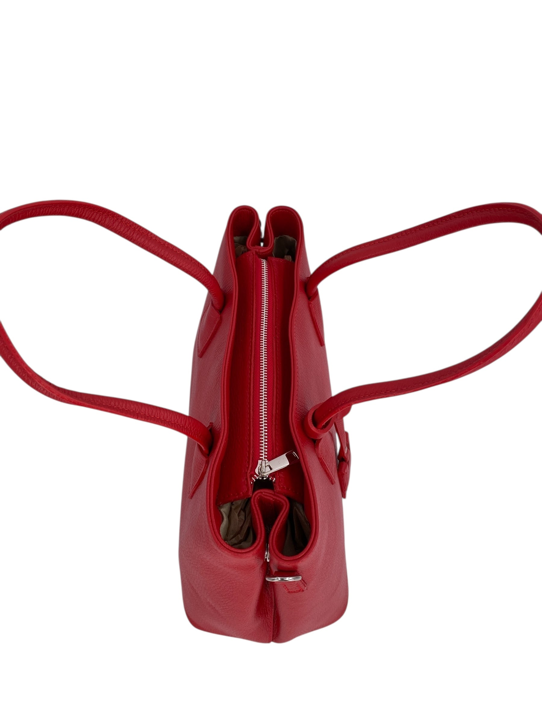 Sarah – Damenhandtasche, Schultertasche und Crossbody Bag aus echtem italienischen Leder mit doppelt verstärkten Griffen