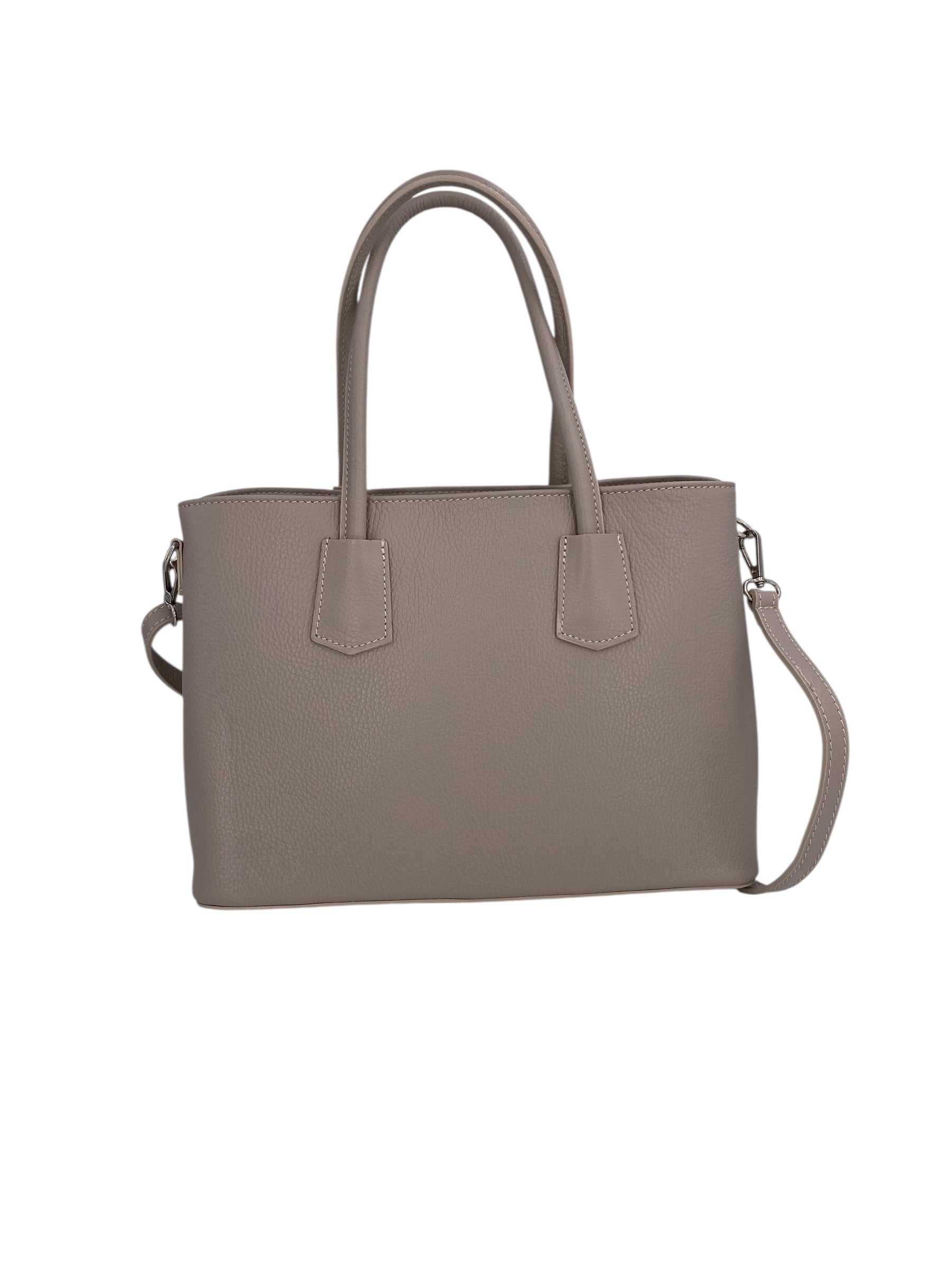 Sarah – Damenhandtasche, Schultertasche und Crossbody Bag aus echtem italienischen Leder mit doppelt verstärkten Griffen