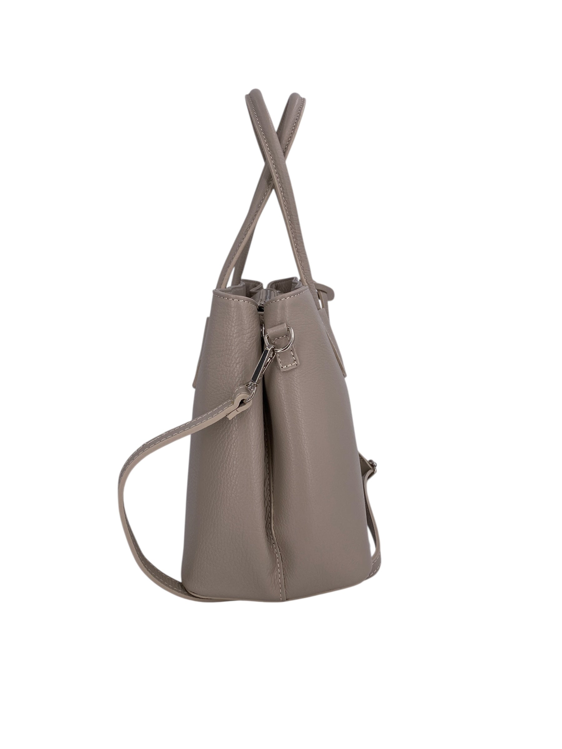Sarah – Damenhandtasche, Schultertasche und Crossbody Bag aus echtem italienischen Leder mit doppelt verstärkten Griffen