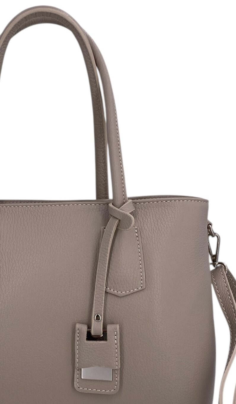 Sarah – Damenhandtasche, Schultertasche und Crossbody Bag aus echtem italienischen Leder mit doppelt verstärkten Griffen