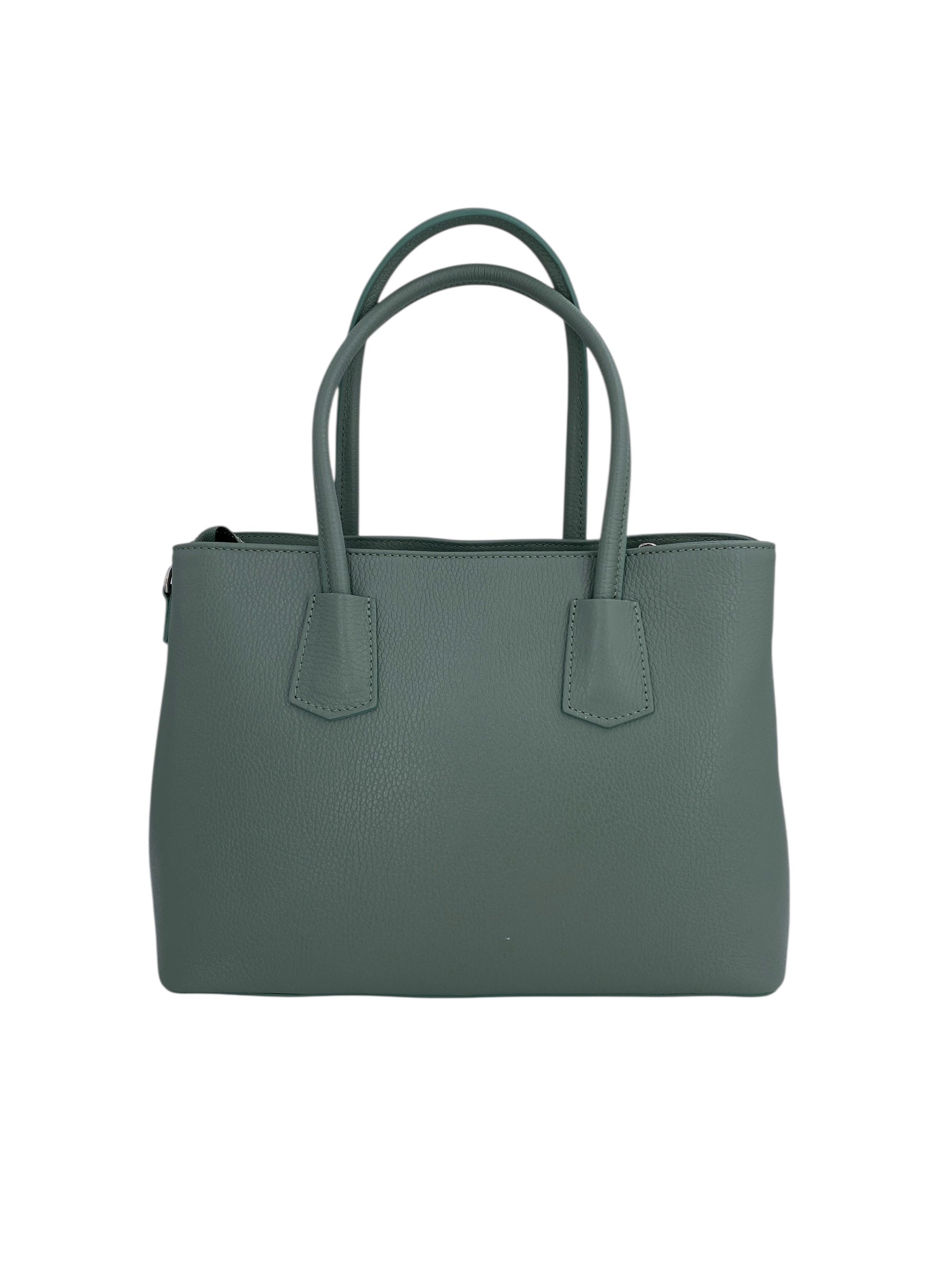 Sarah – Damenhandtasche, Schultertasche und Crossbody Bag aus echtem italienischen Leder mit doppelt verstärkten Griffen