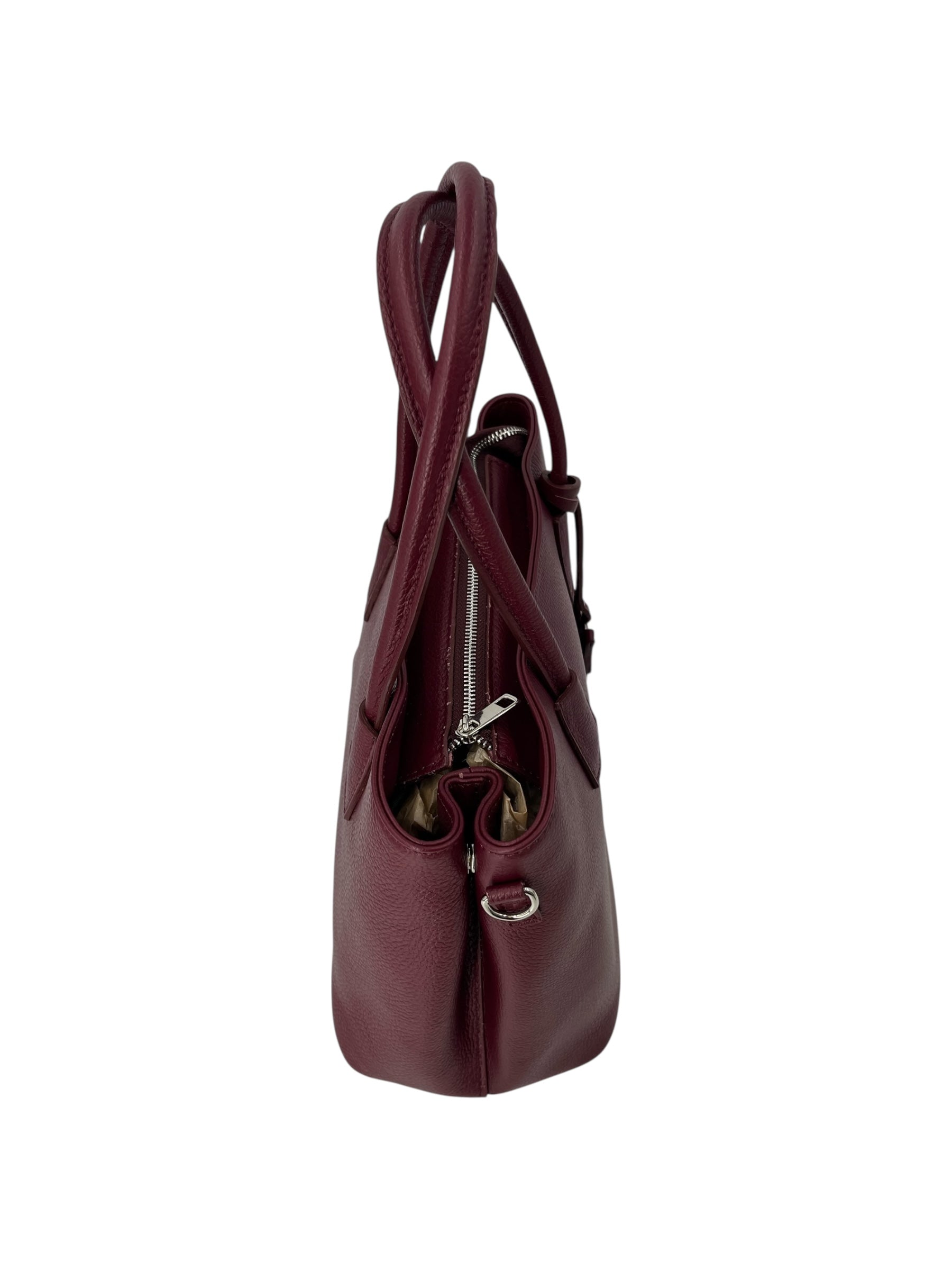 Sarah – Damenhandtasche, Schultertasche und Crossbody Bag aus echtem italienischen Leder mit doppelt verstärkten Griffen