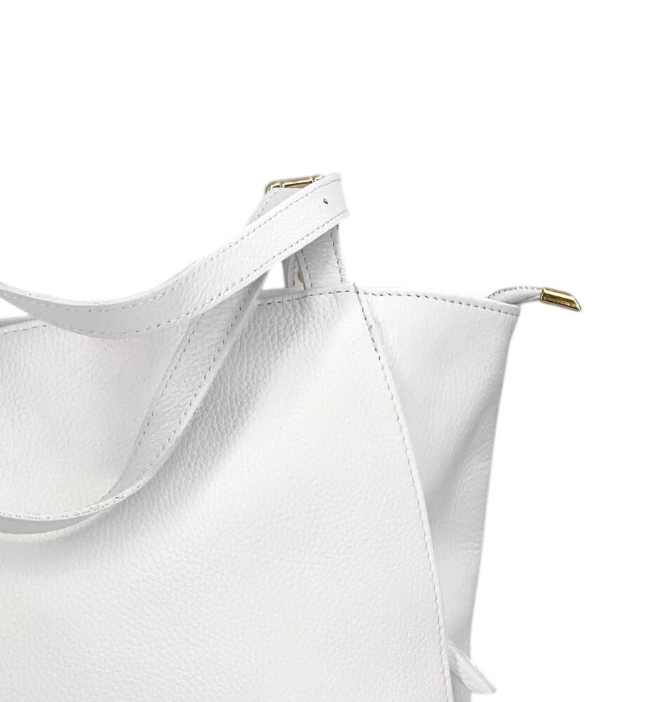 Camille – Women's handbag and shoulder bag in Italian leather and suede with adjustable handles and reinforced stitching