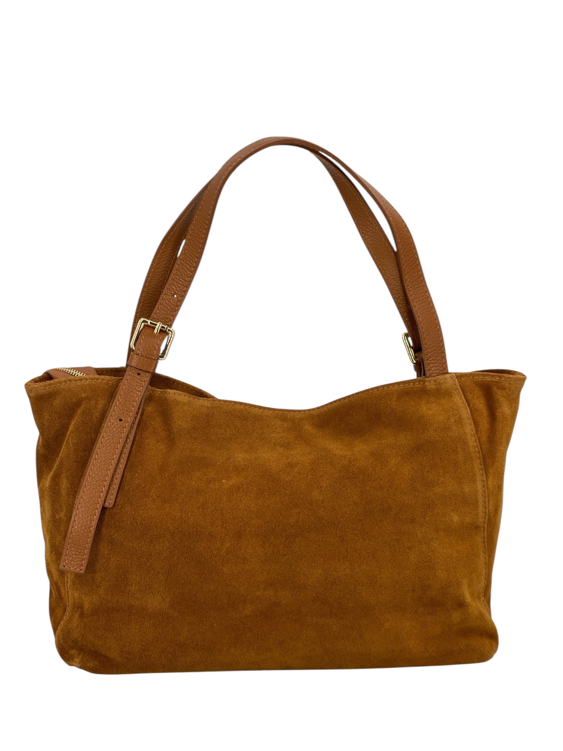Camille – Women's handbag and shoulder bag in Italian leather and suede with adjustable handles and reinforced stitching