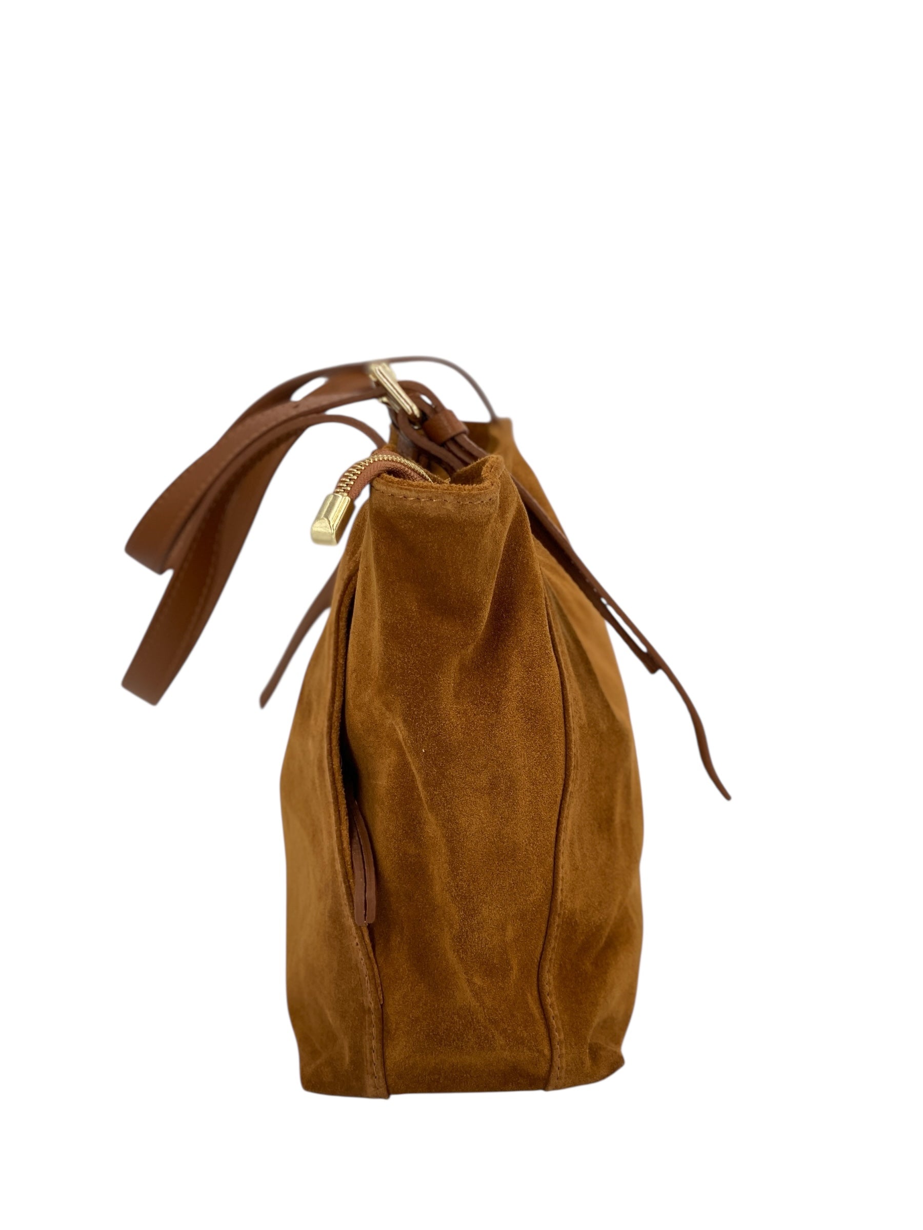 Camille – Women's handbag and shoulder bag in Italian leather and suede with adjustable handles and reinforced stitching