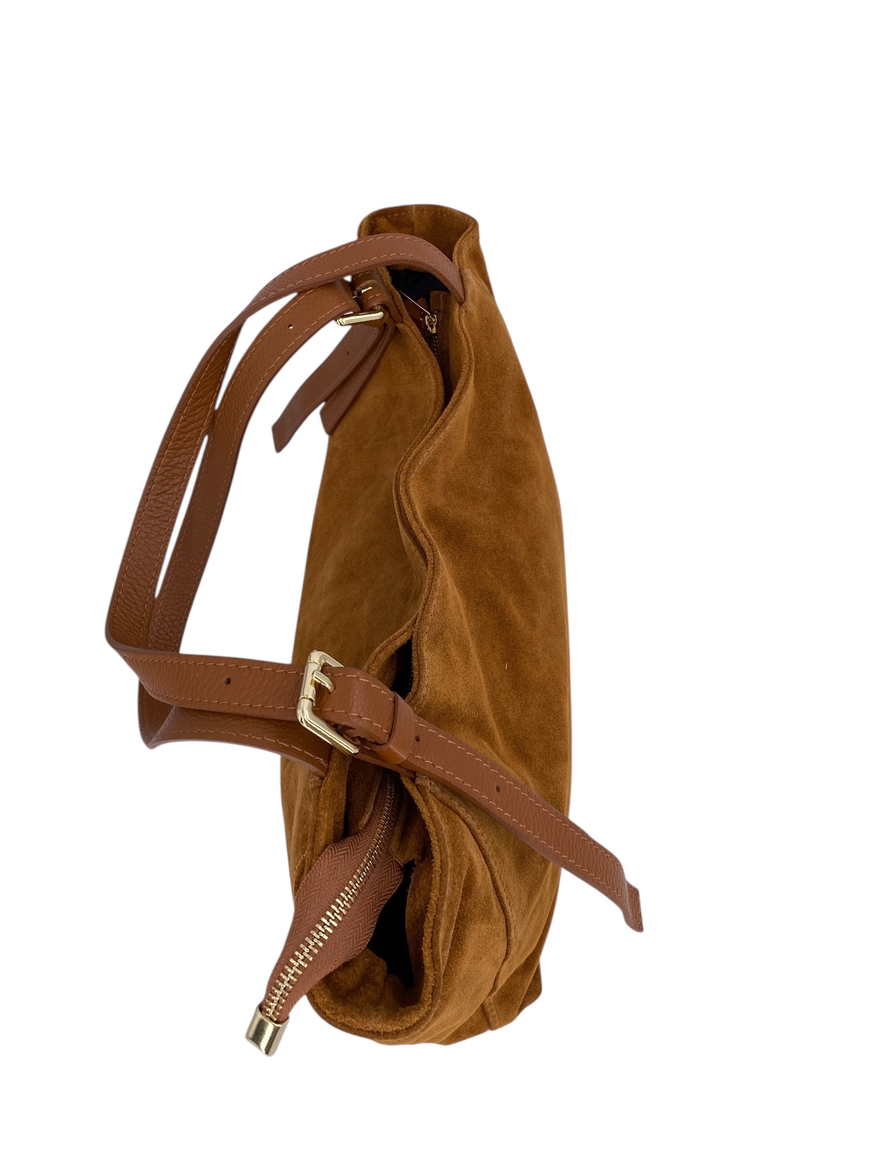 Camille – Women's handbag and shoulder bag in Italian leather and suede with adjustable handles and reinforced stitching
